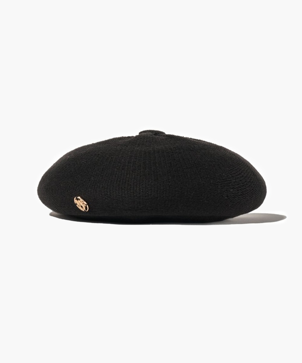 METAL CIRCLE LOGO KNIT BERET black