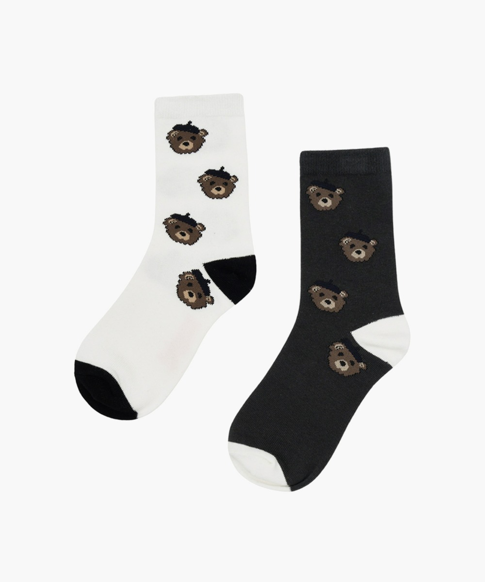 ENFANT BEAR LONG SOCKS 2PACK multi