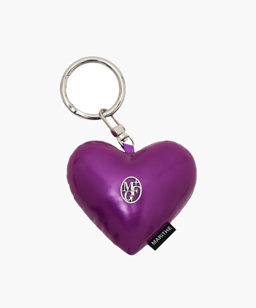 CIRCLE LOGO PADDING HEART KEYRING purple