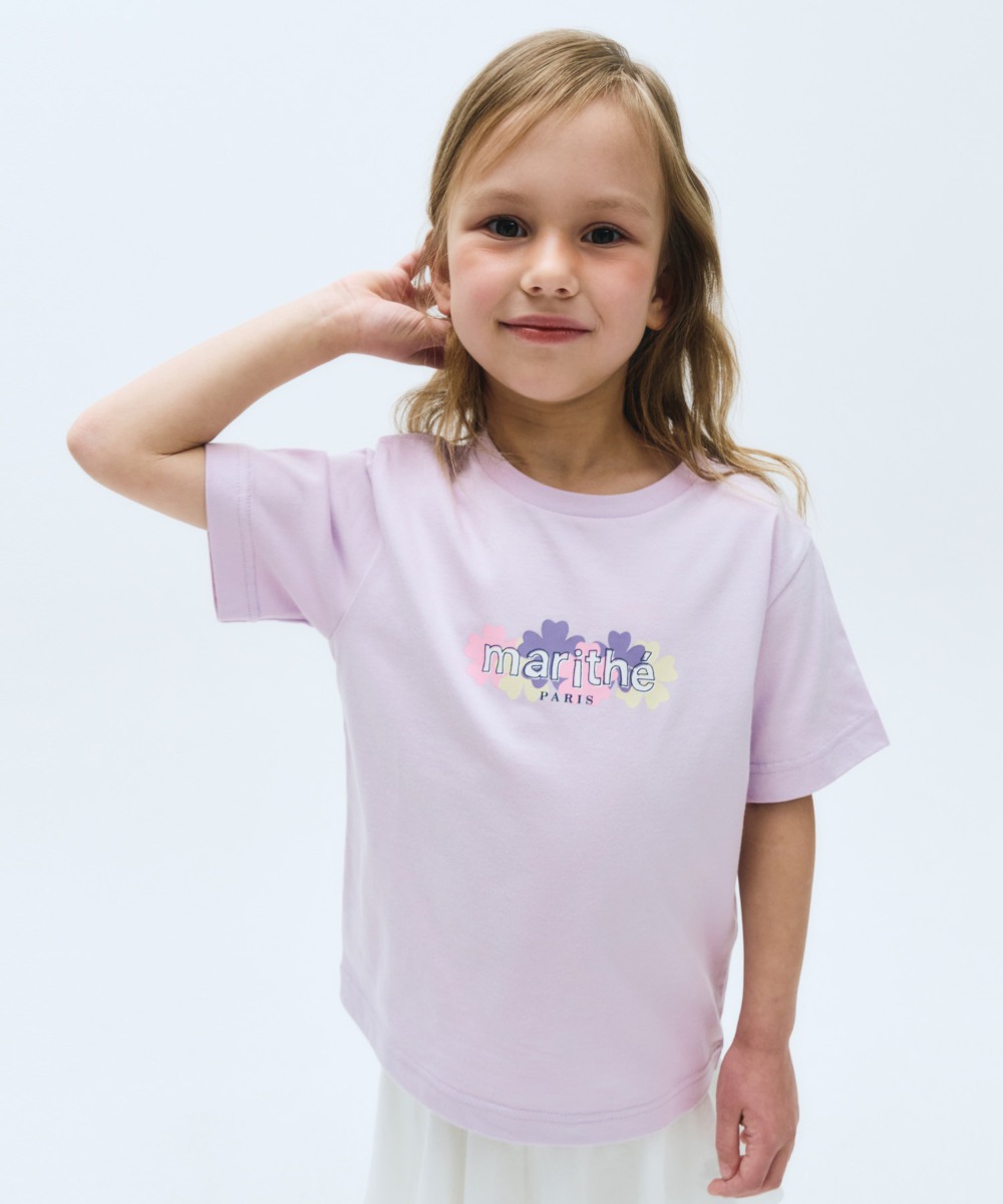 KIDS FLOWER GRAPHIC TEE lavender