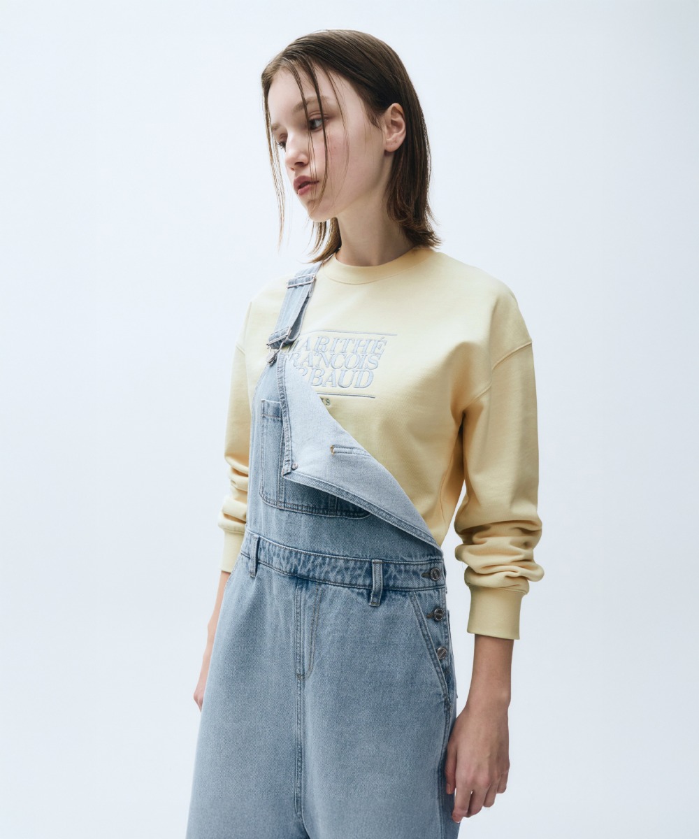 W CLASSIC LOGO CROP SWEATSHIRT cream