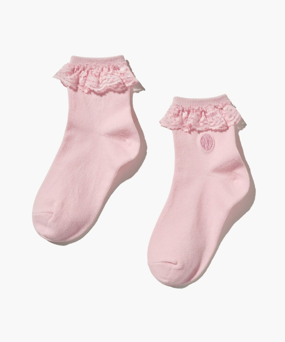KIDS W LACE SOCKS pink