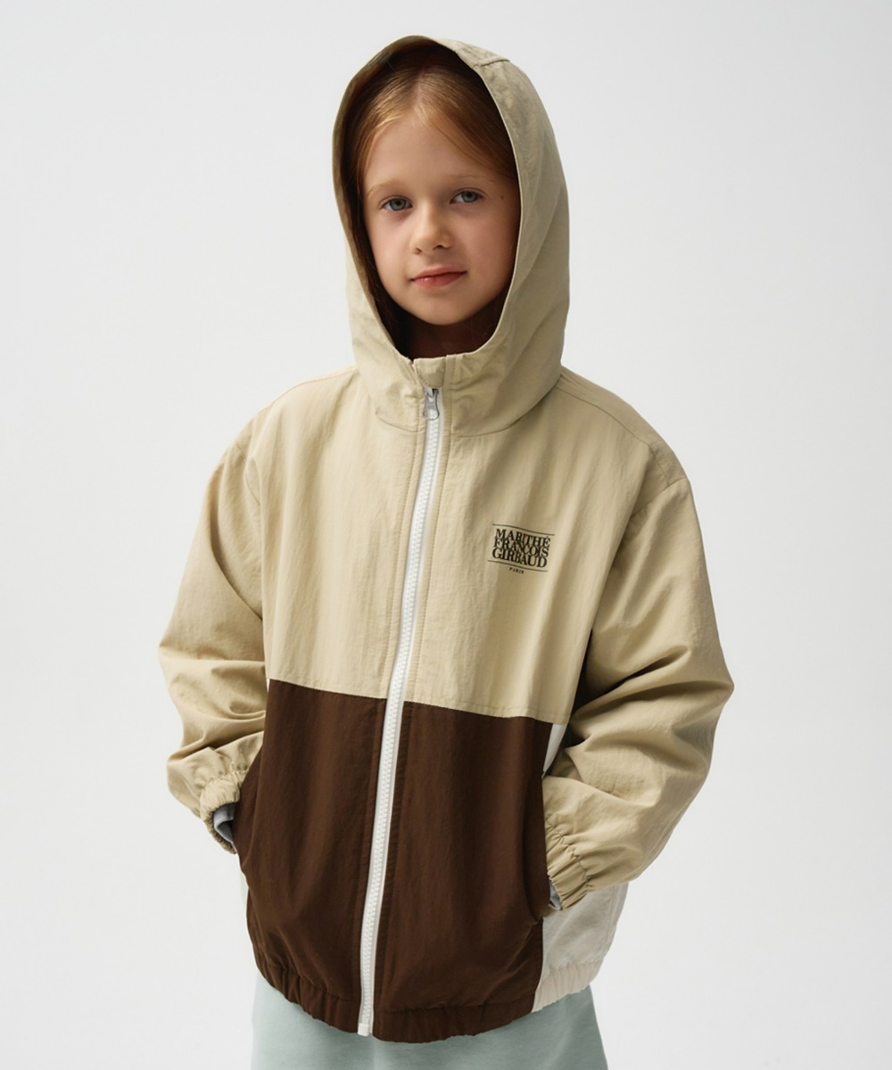 ENFANT COLOR BLOCKED WINDBREAKER JACKET beige
