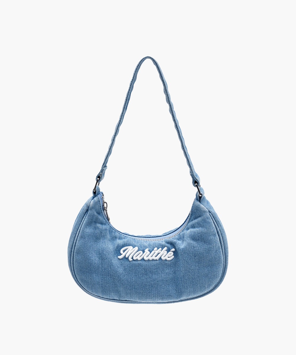 EMBROIDERY LOGO SHOULDER BAG light blue