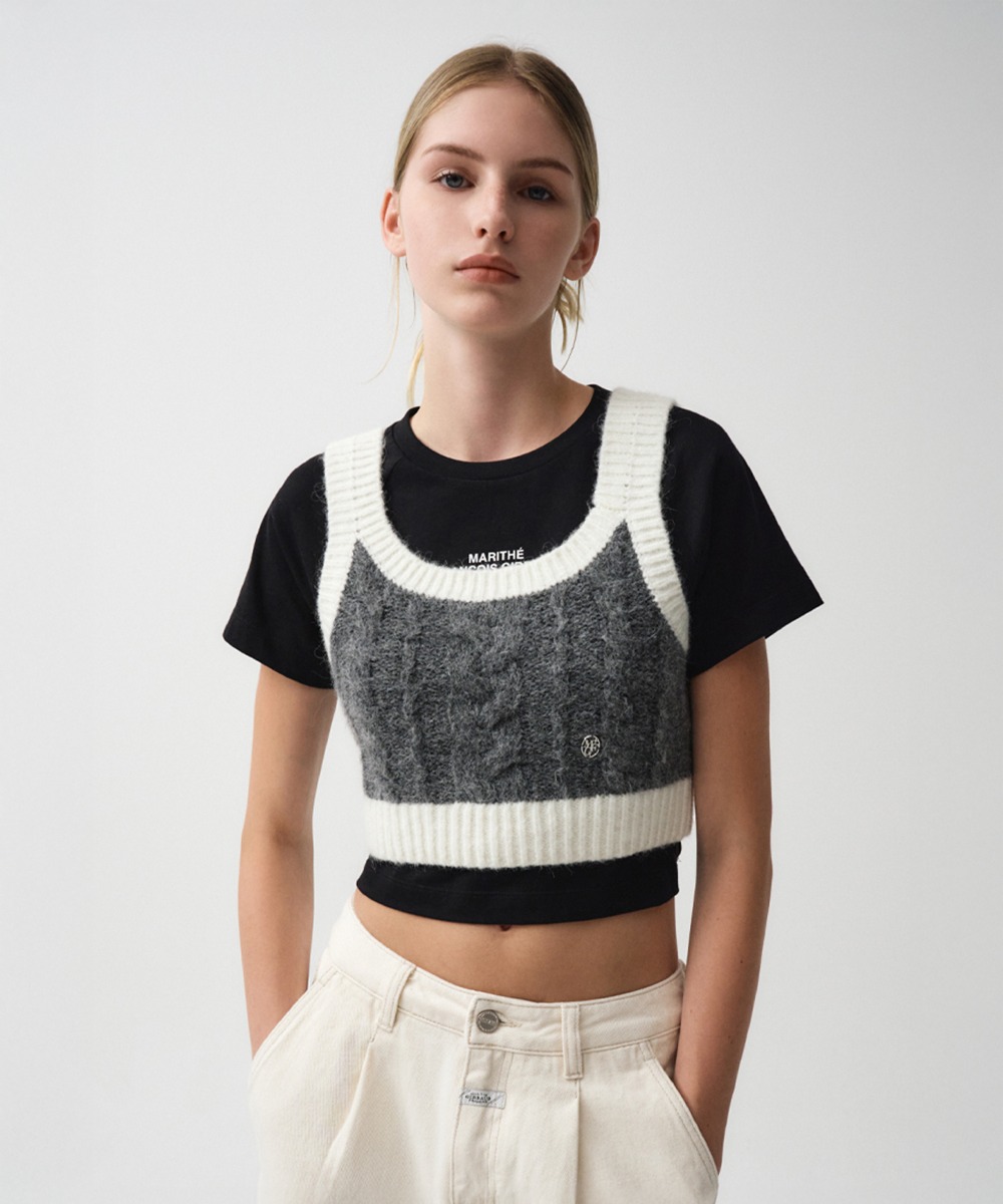 W LOGO BUSTIER ivory