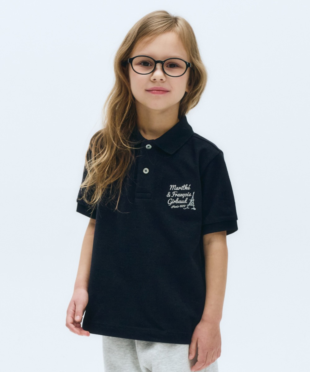 KIDS PK COLLAR TEE navy