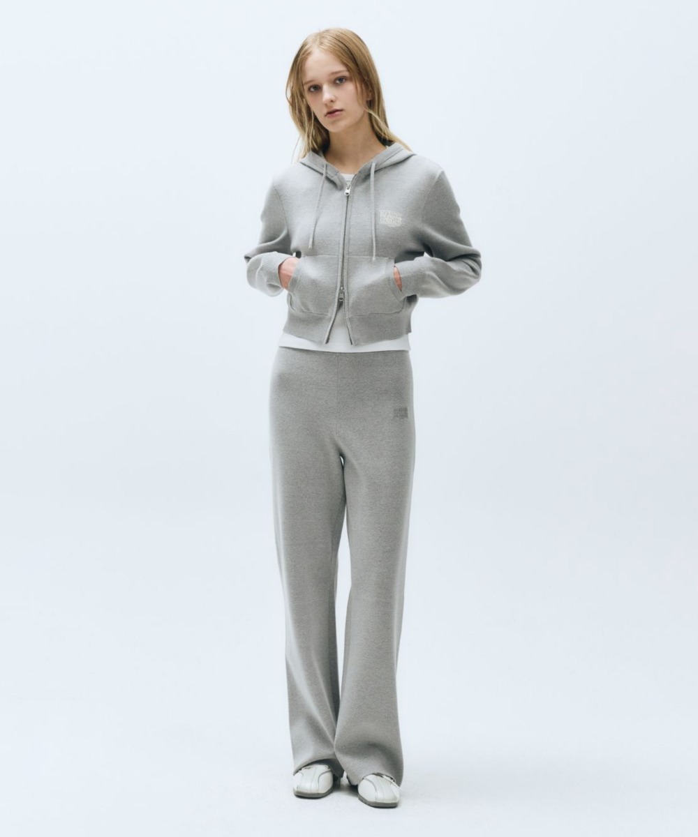 W KNIT PANTS light heather gray