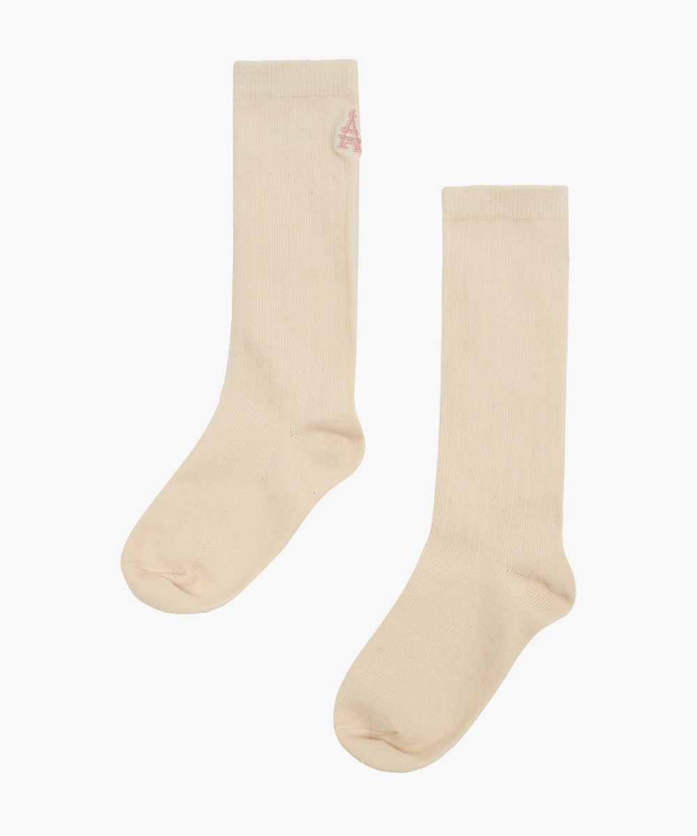 ENFANT CIRCLE LOGO KNEE SOCKS light beige