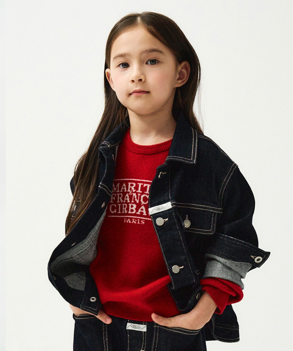 ENFANT OUT POCKET DENIM JACKET dark blue