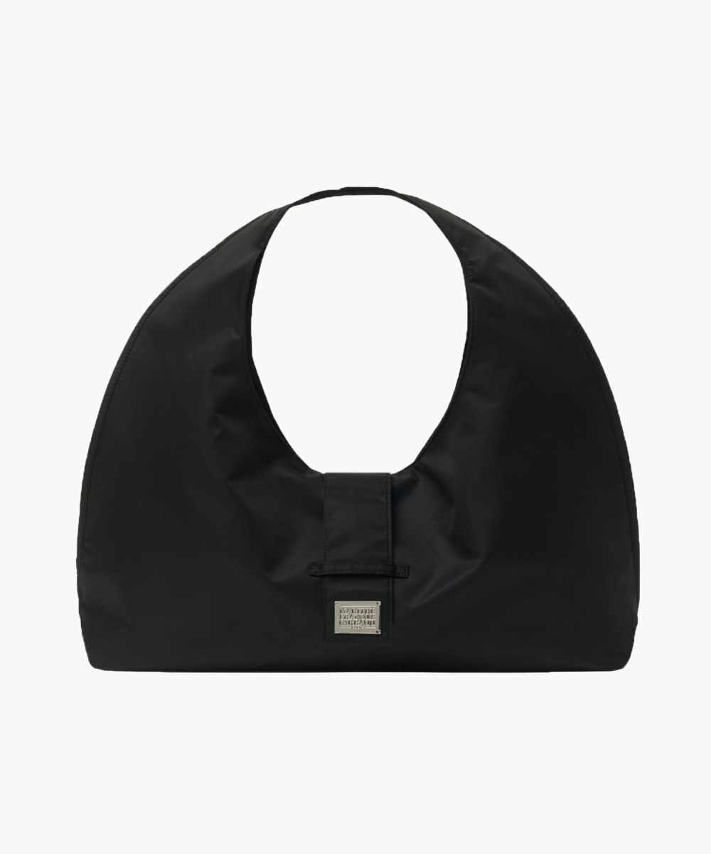 CLASSIC LOGO BUCKLE BIG SHOULDER BAG black