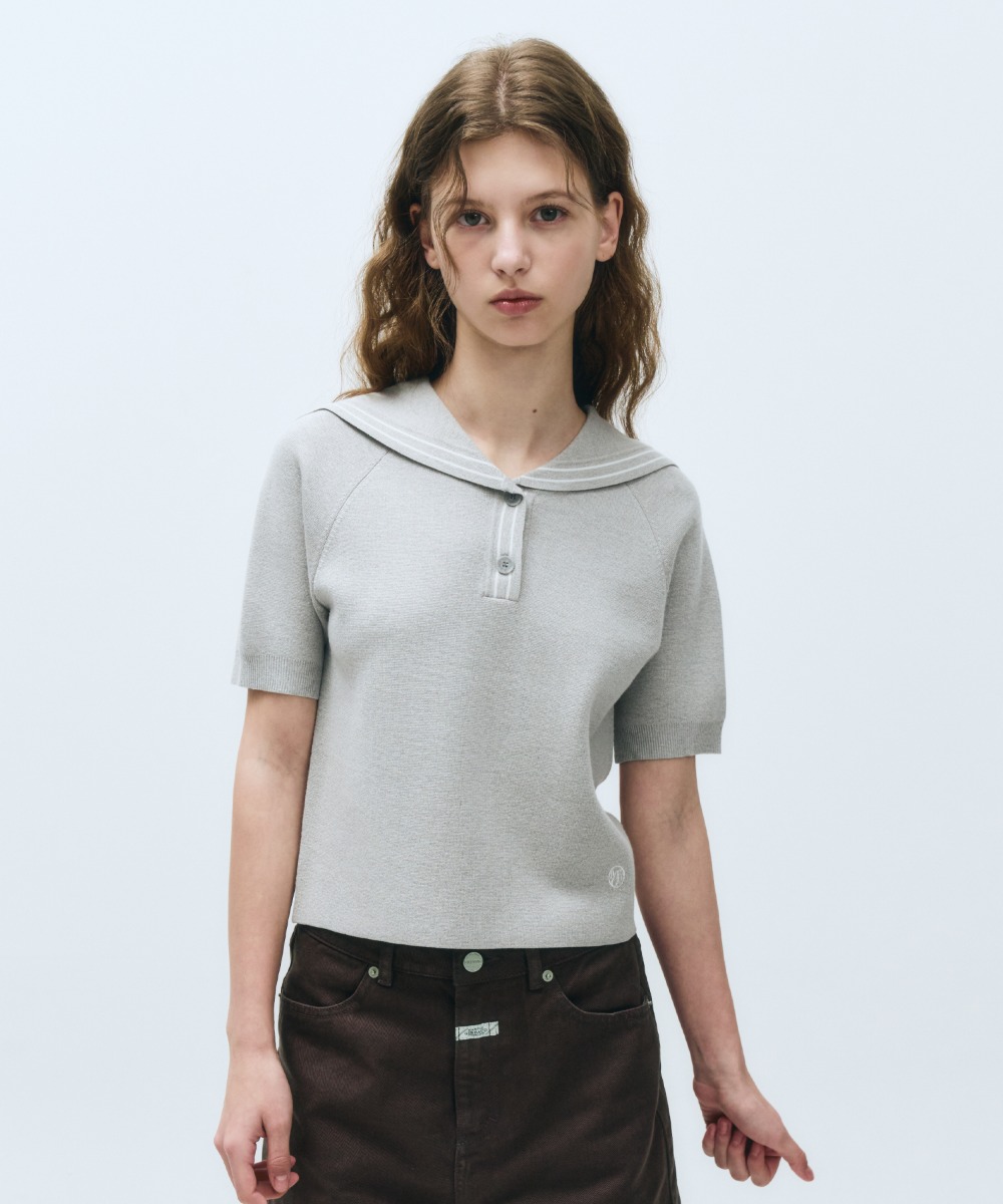 W MARINE SAILOR HALF KNIT light gray