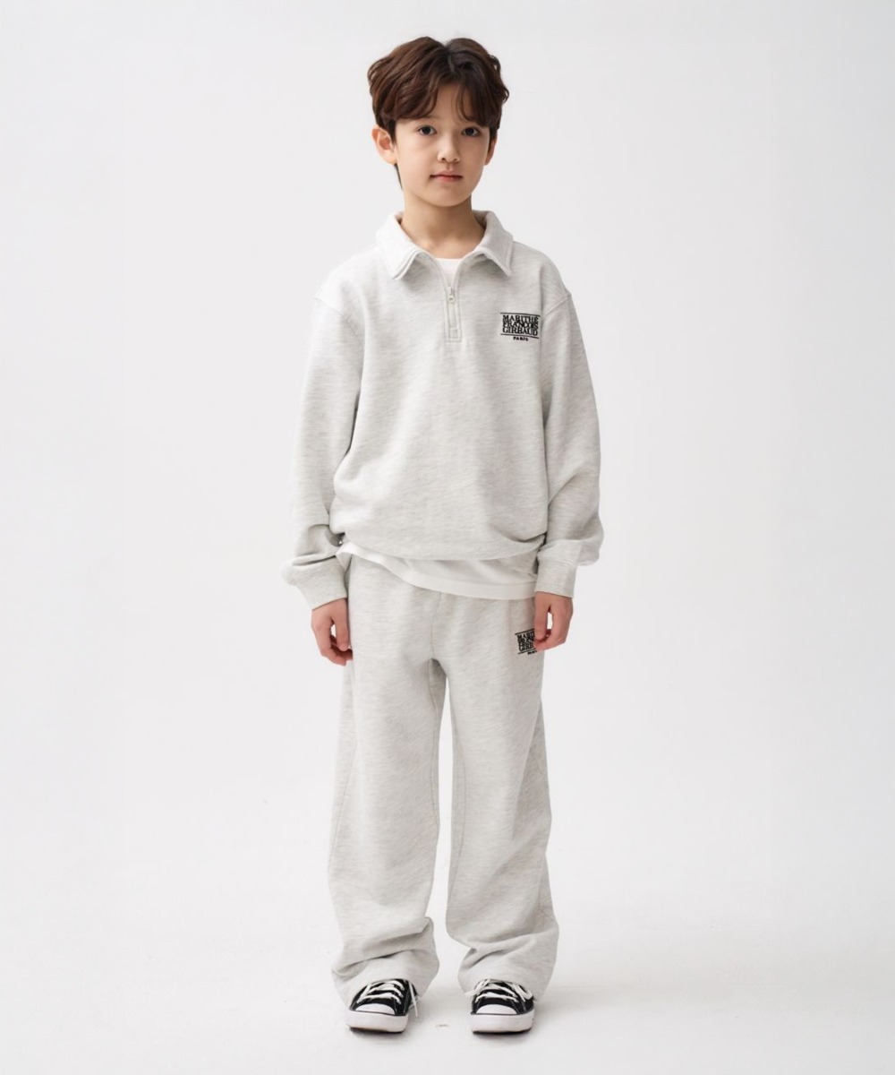 KIDS CLASSIC LOGO HALF ZIPUP SWEAT SET-UP light heather gray