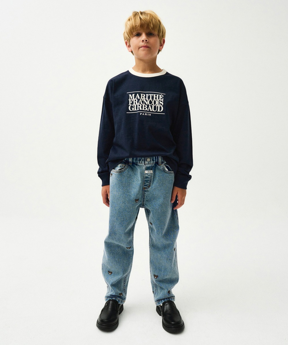 ENFANT BEAR DENIM PANTS blue