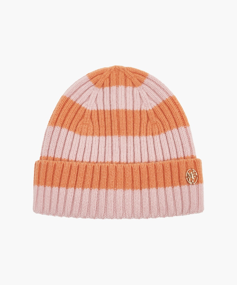 ENFANT COLOR BLOCK BEANIE coral