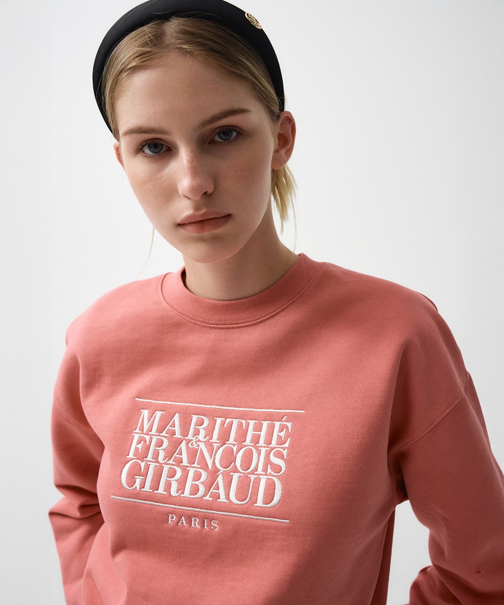 W CLASSIC LOGO CROP SWEATSHIRT pink