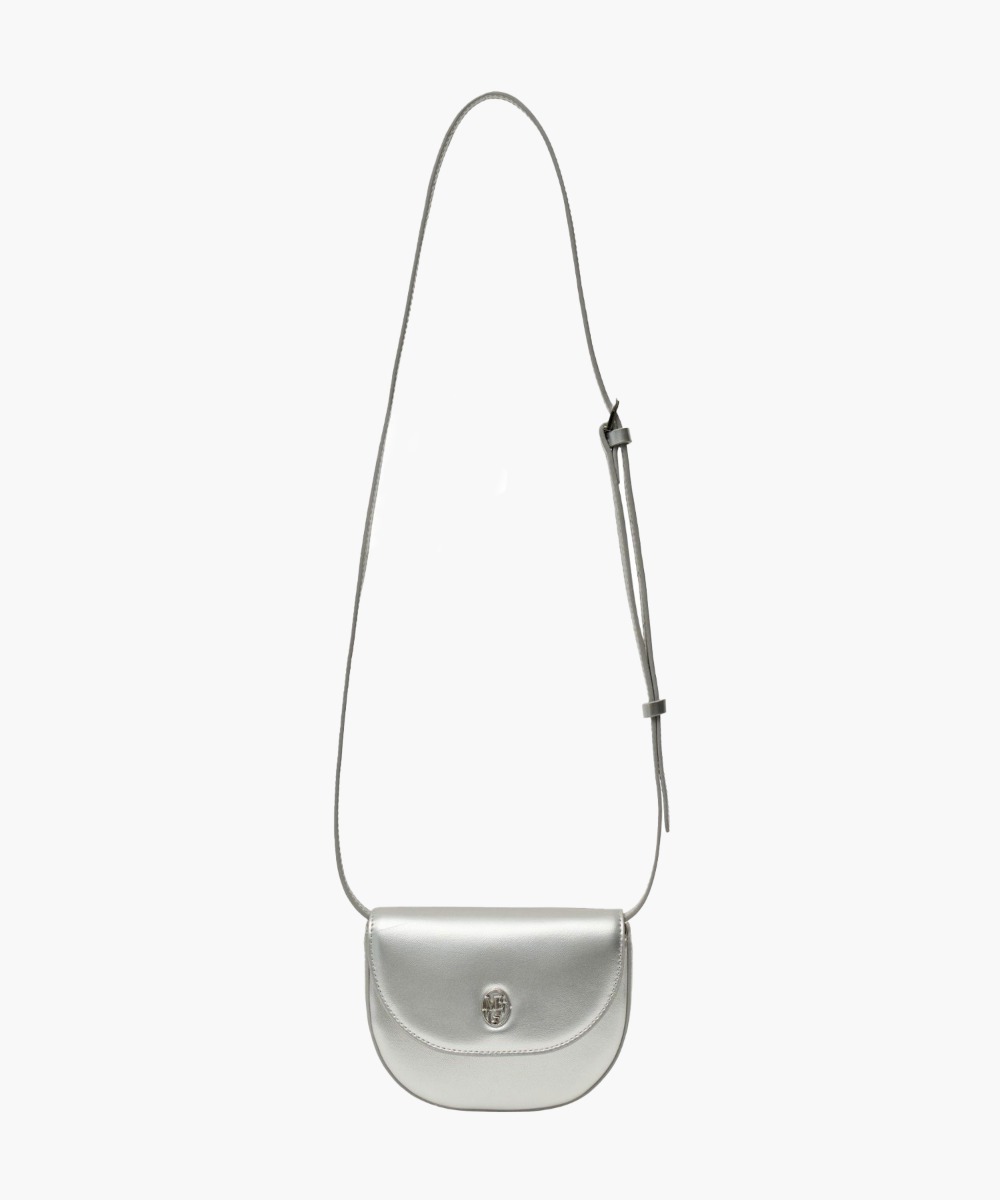 HALF MOON WALLET BAG silver