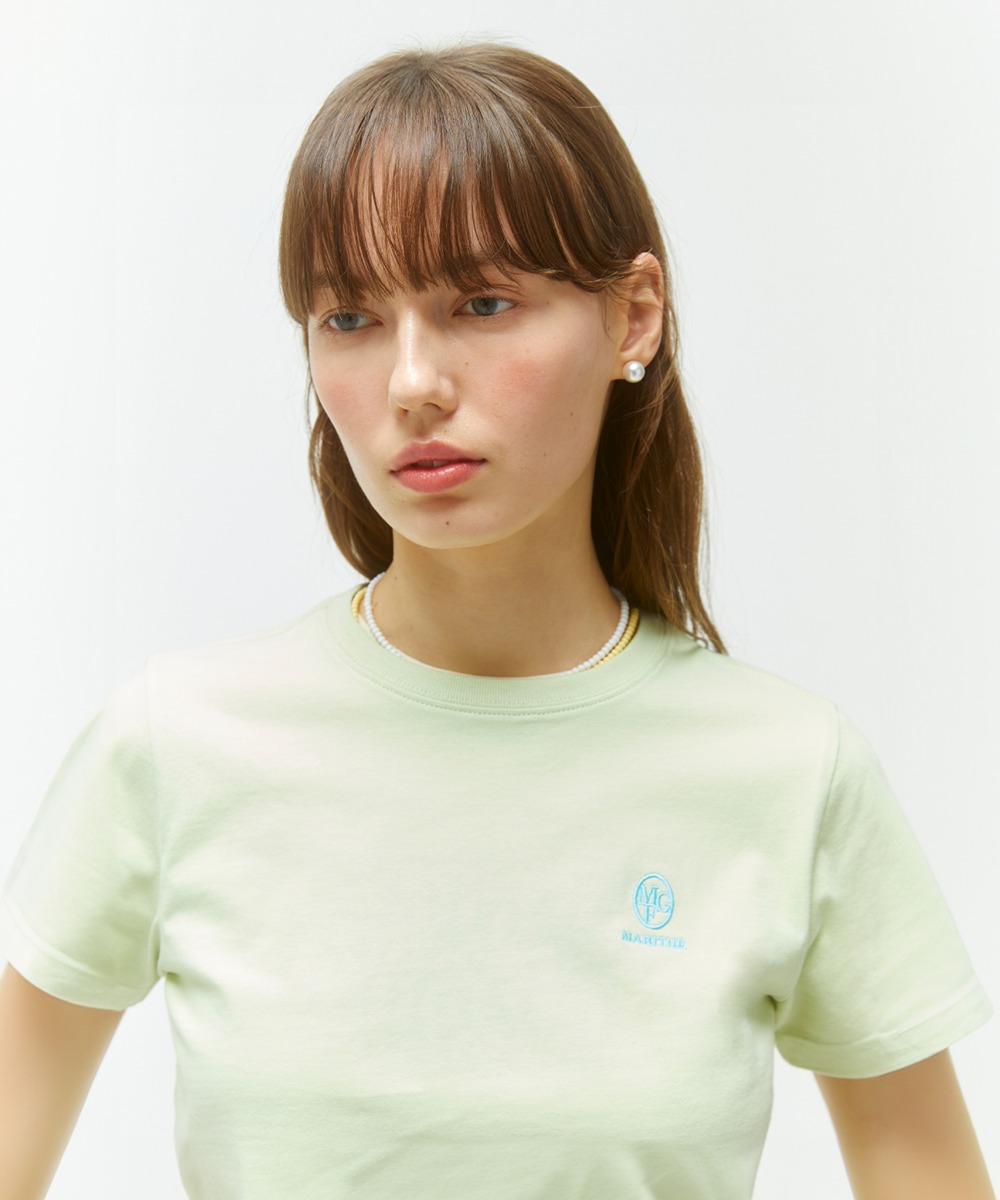 W EMBROIDERY LOGO TEE light green