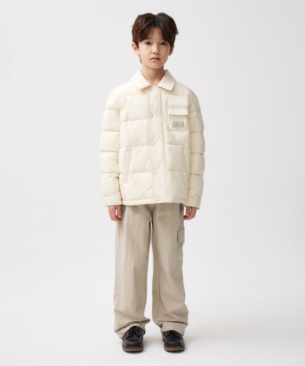 KIDS NYLON CARGO PANTS light beige
