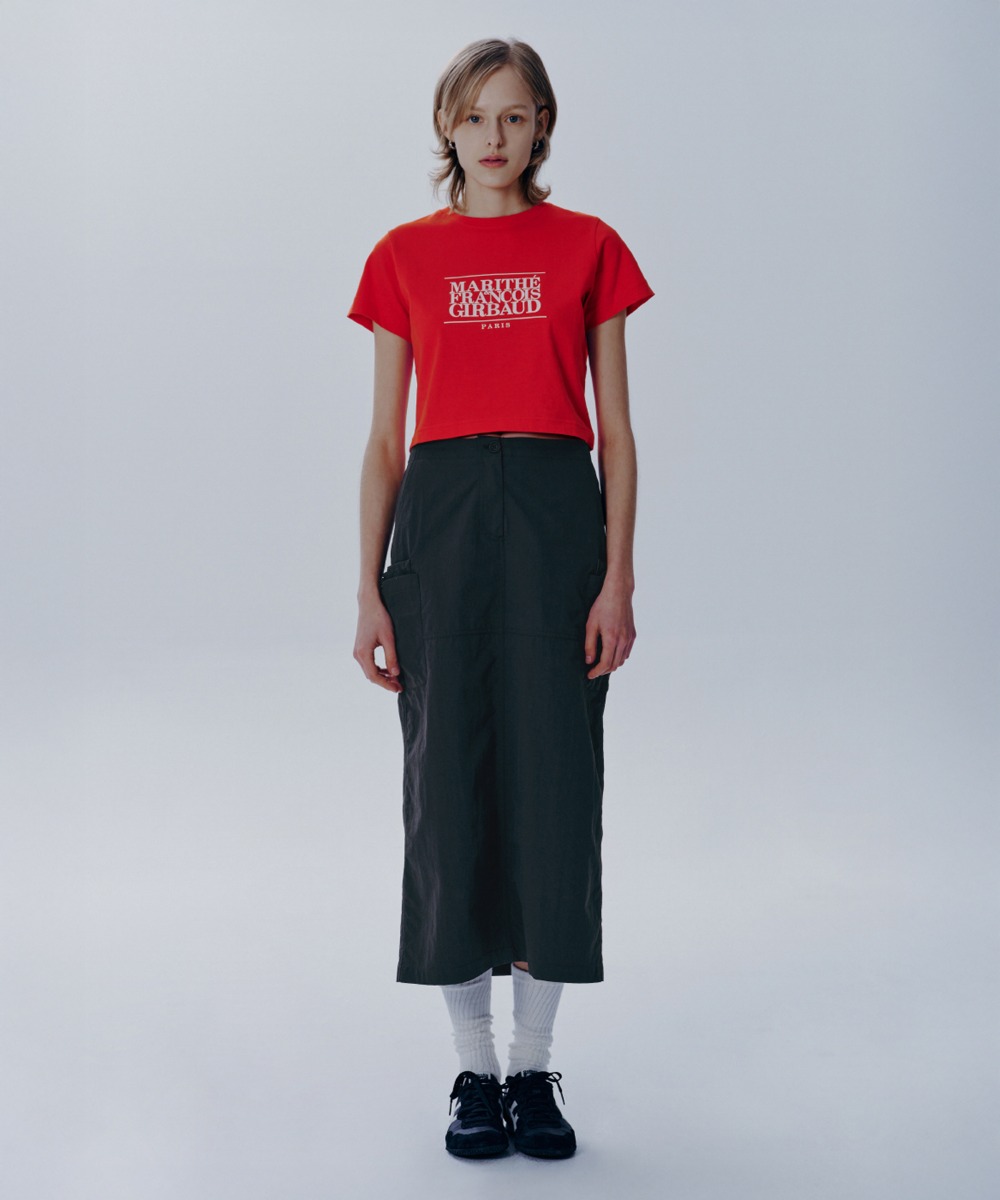 W CLASSIC LOGO CROP TEE red