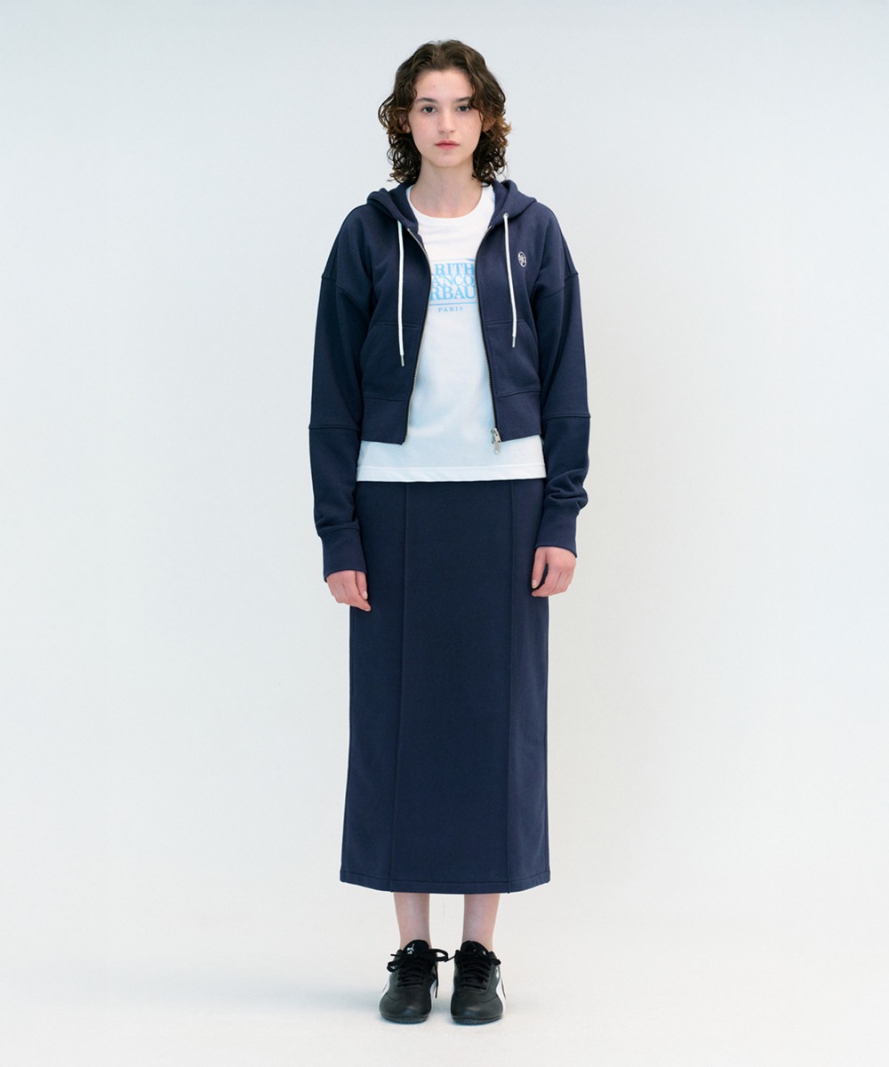W CIRCLE LOGO SWEAT SKIRT navy