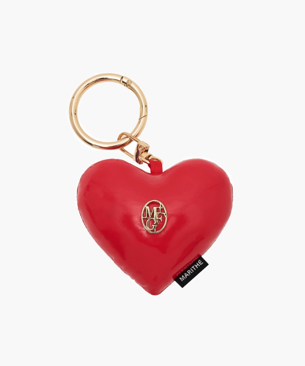 CIRCLE LOGO PADDING HEART KEYRING red
