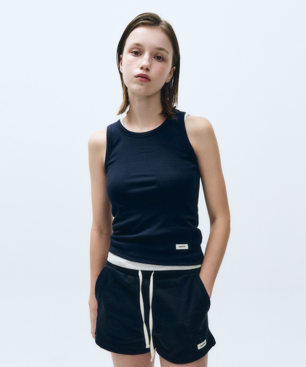 W BASIC SLEEVELESS navy