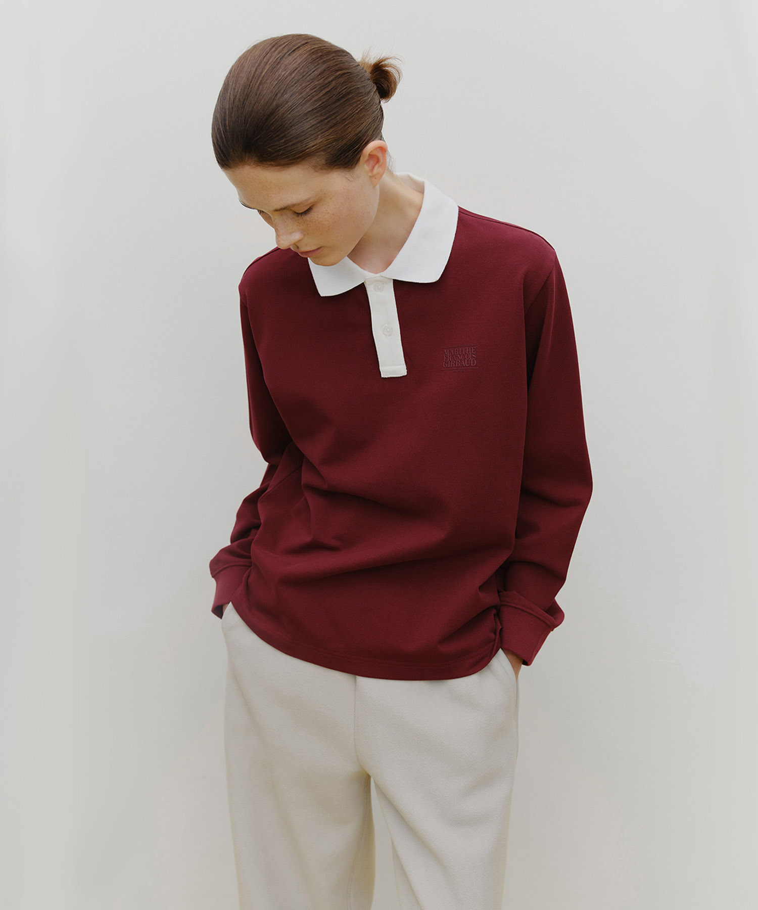 SPORT COLLAR LONG SLEEVE burgundy