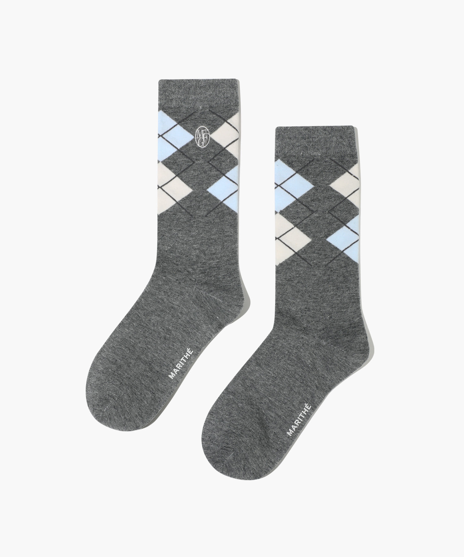 CIRCLE LOGO ARGYLE SOCKS heather gray