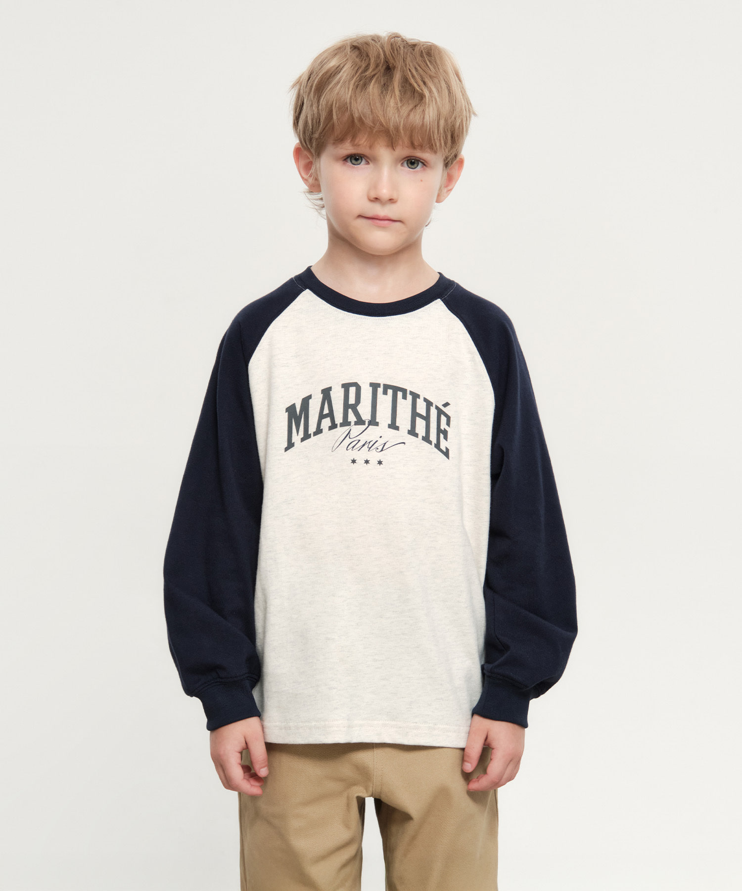 KIDS COLOR BLOCK RAGLAN LONG SLEEVE navy