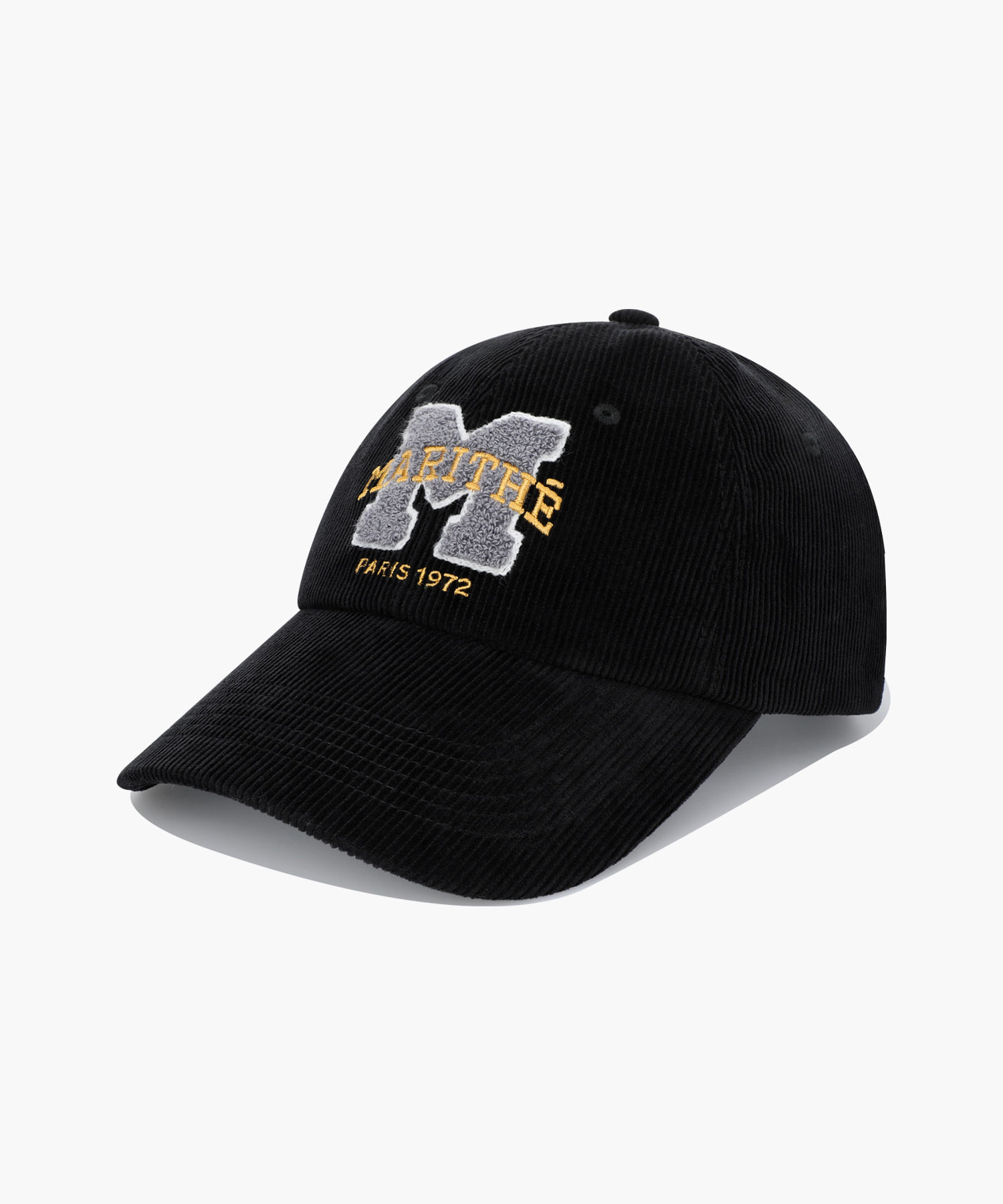 M LOGO CORDUROY COVERED CAP black