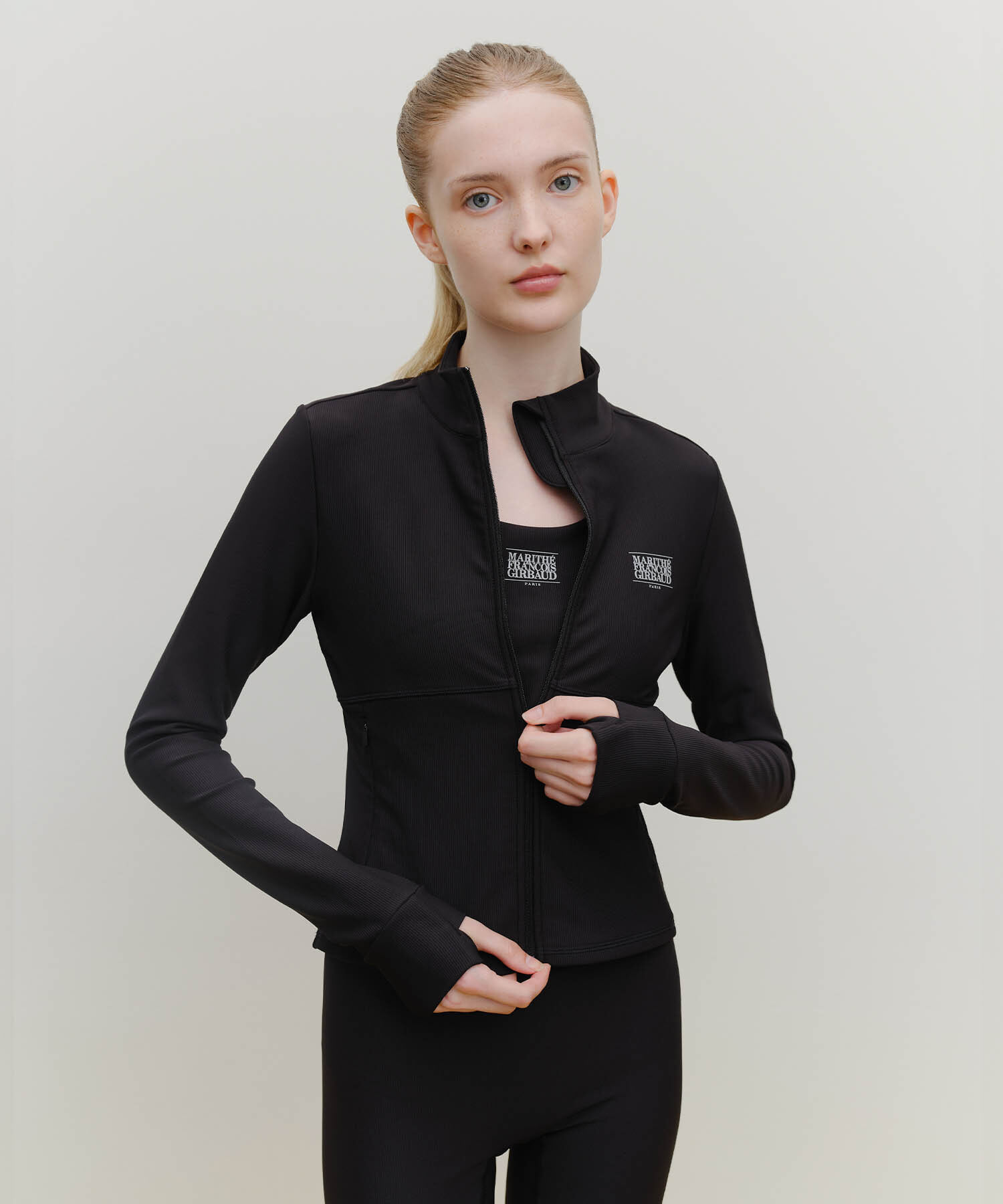 SPORT W SLIM ZIP-UP JACKET black