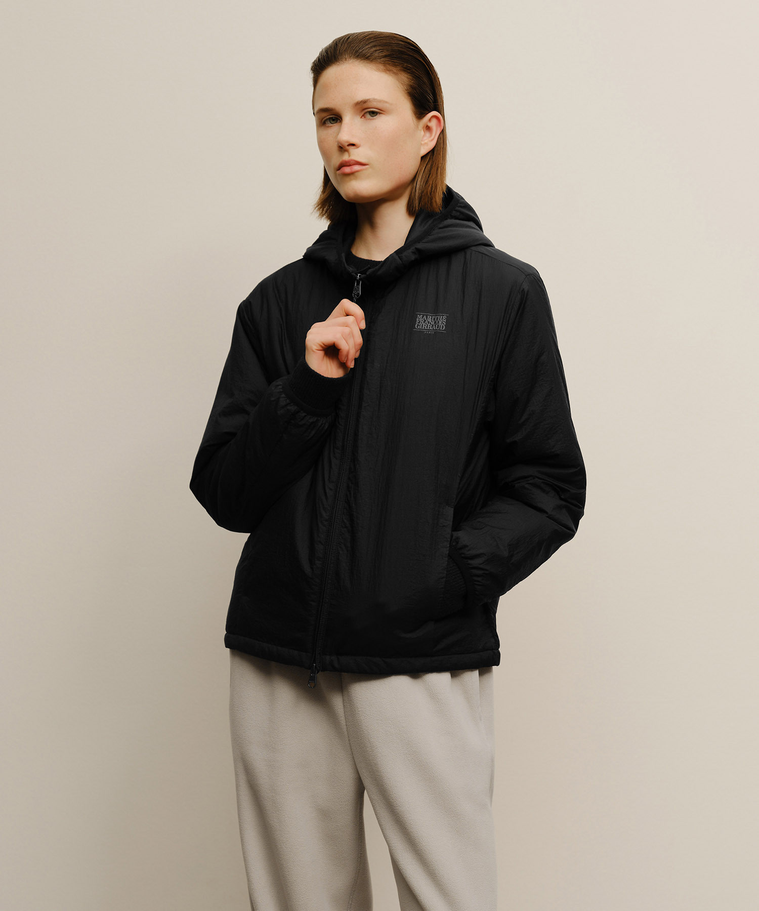 SPORT HOODED PADDED JACKET black