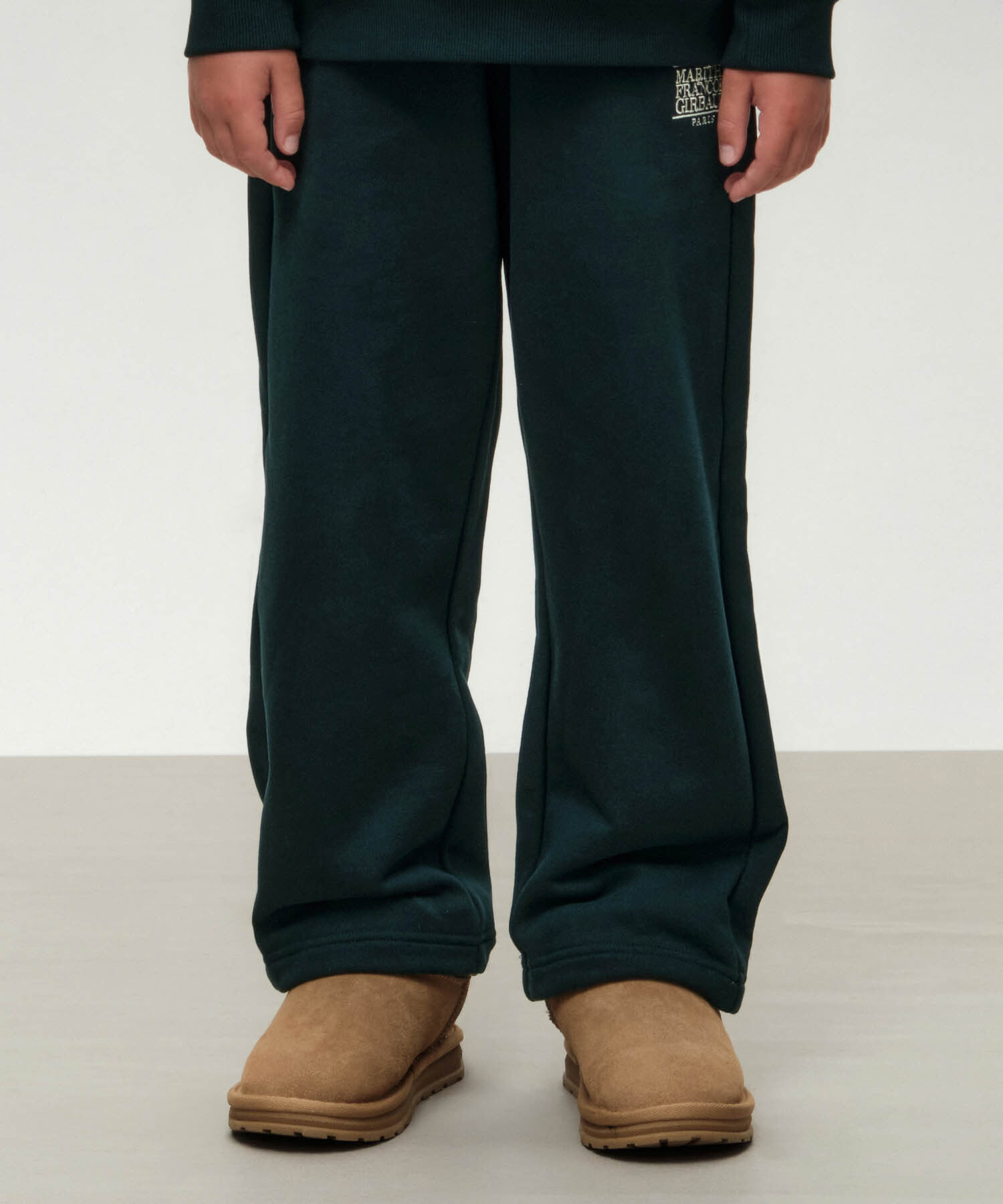 KIDS CLASSIC LOGO STRAIGHT SWEAT PANTS (BRUSHED) dark green