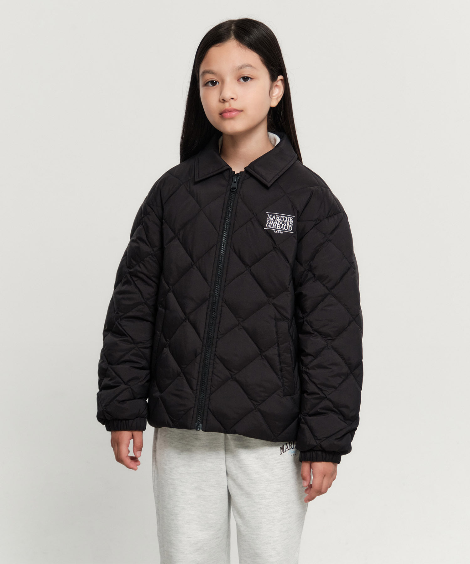 KIDS LIGHT WEIGHT QUILTING DOWN JACKET black