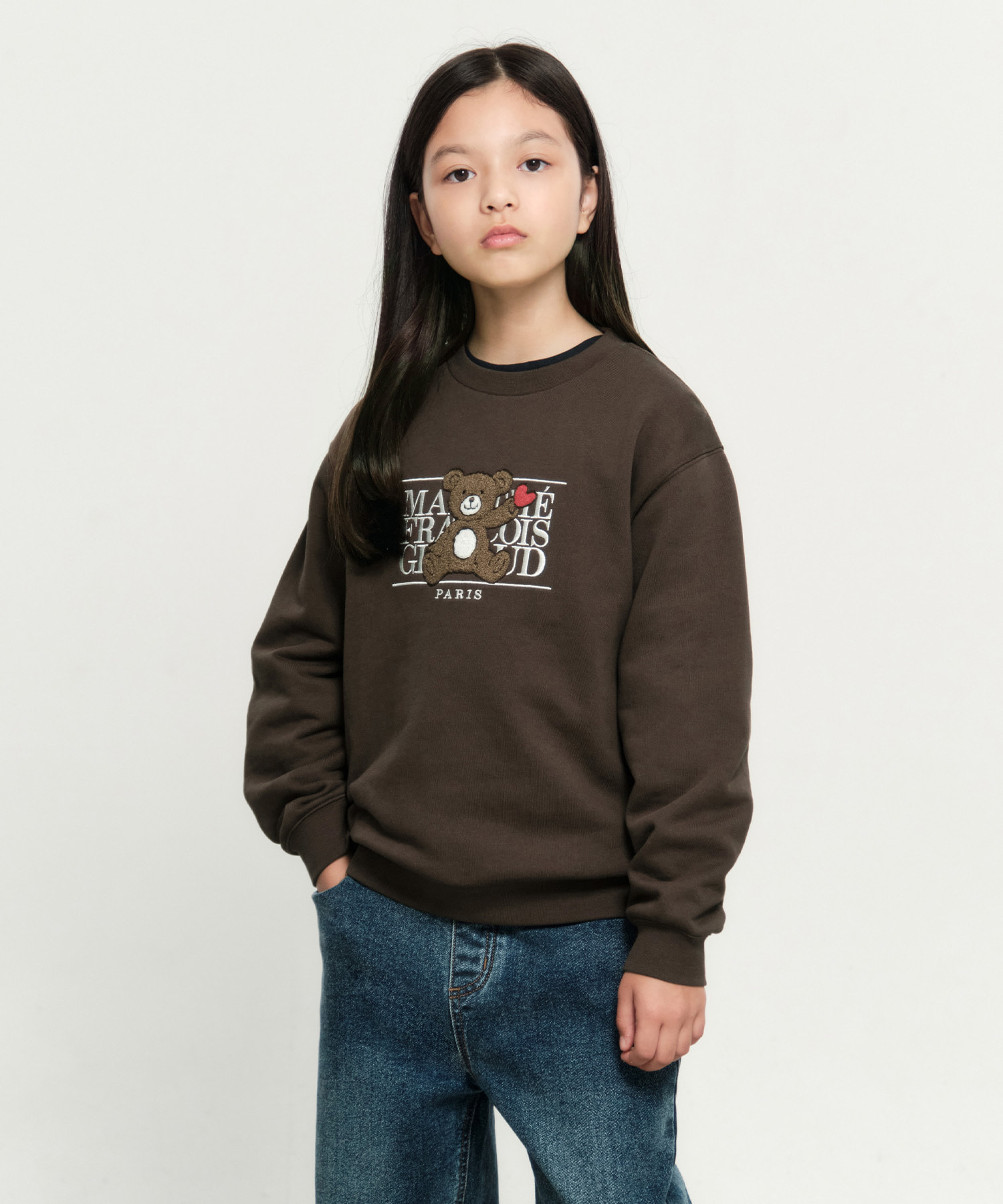 KIDS BEAR CLASSIC LOGO SWEATSHIRT dark brown
