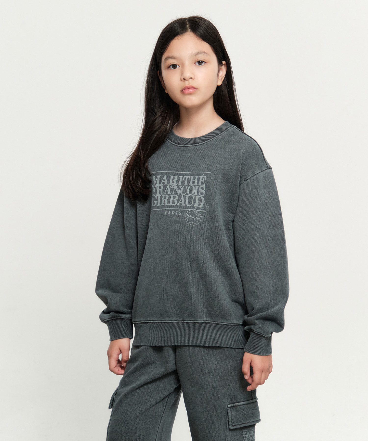 KIDS DYEING SWEATSHIRT charcoal