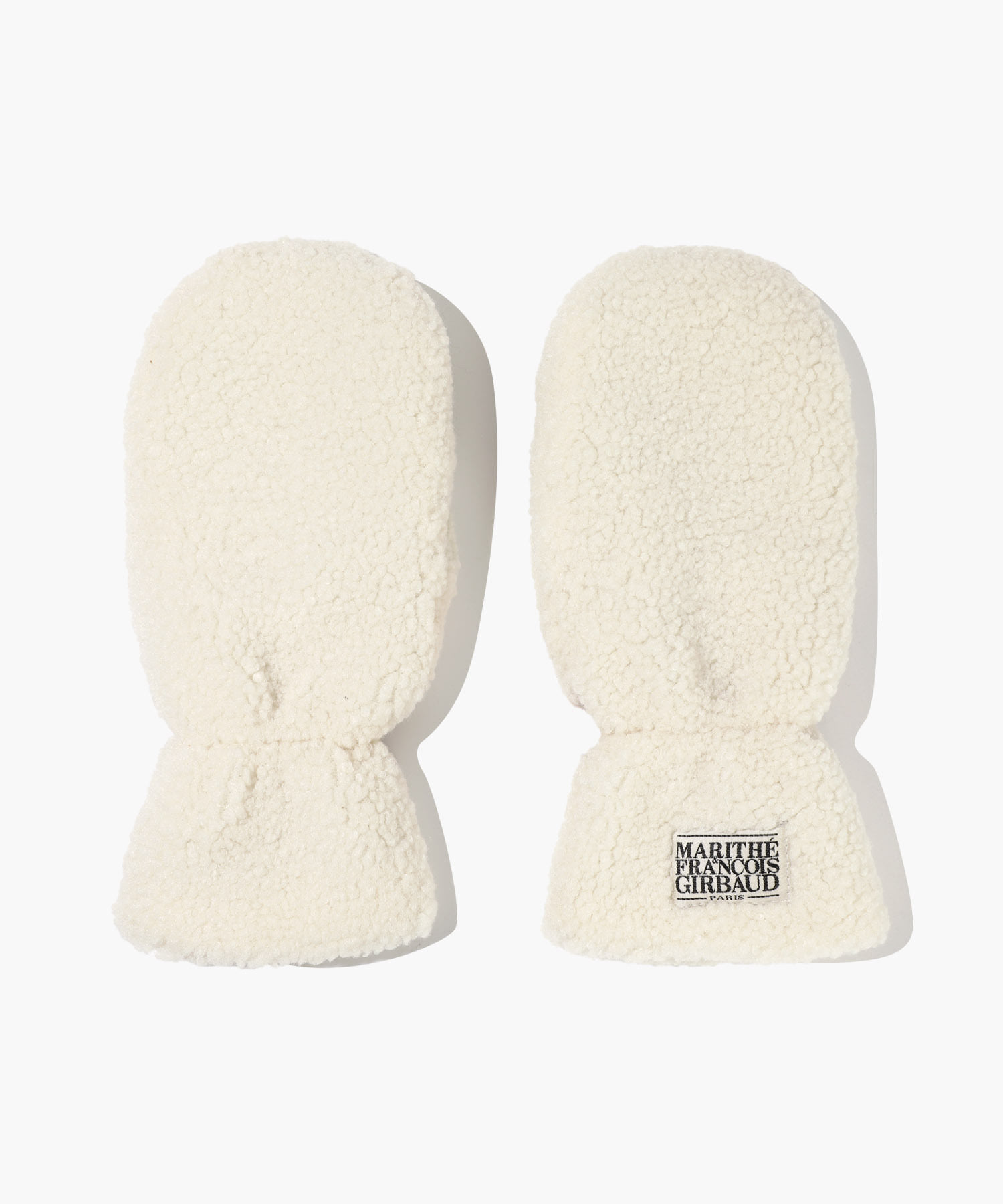CLASSIC LOGO FUR MITTENS ivory