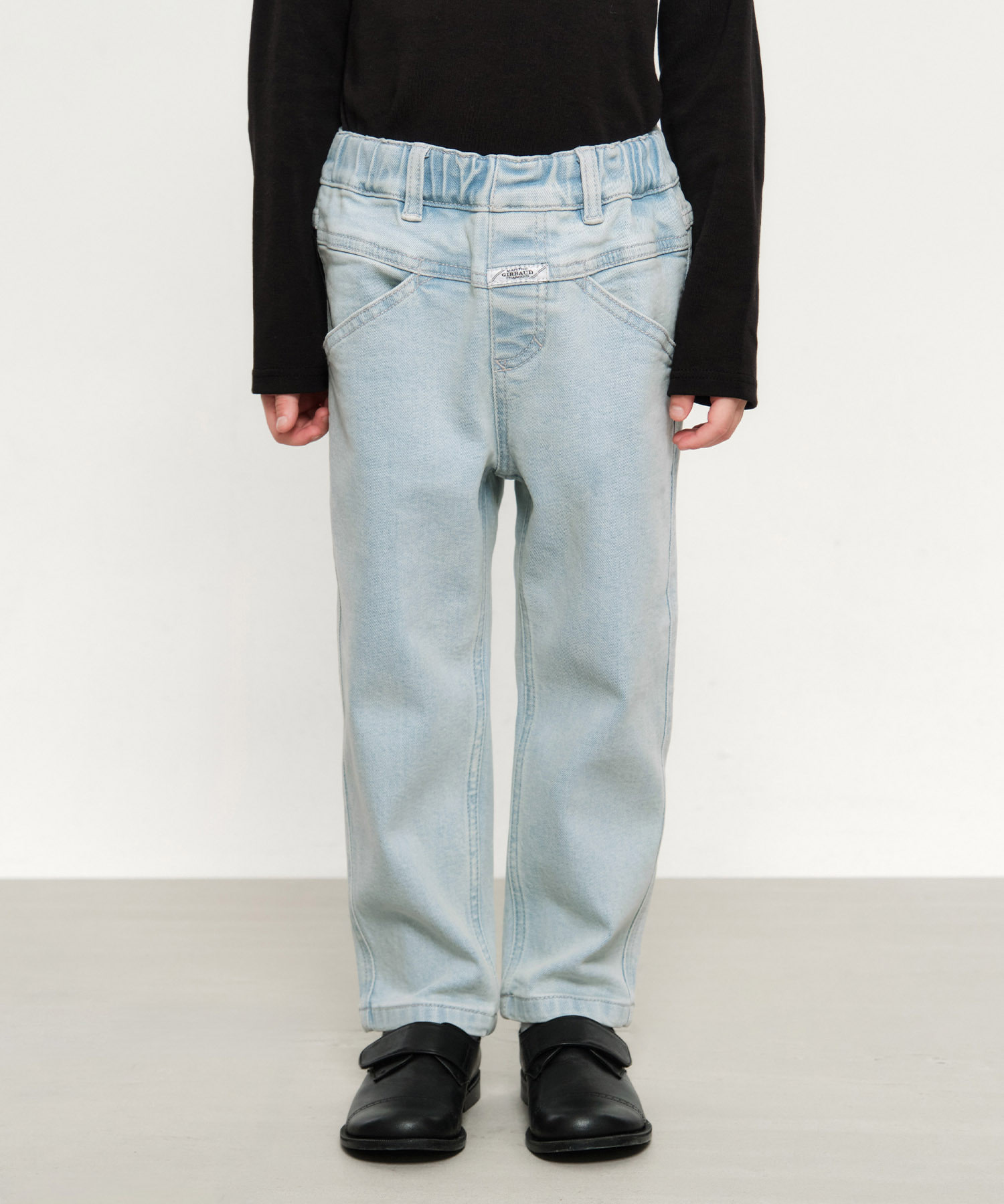 KIDS X-POCKET TAPERED DENIM PANTS light blue