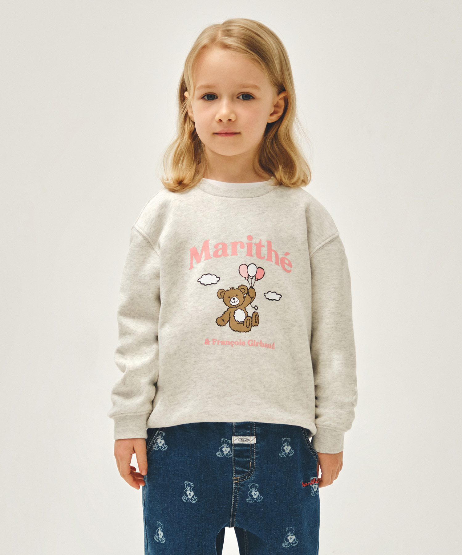 KIDS BALLOON BEAR SWEATSHIRT oatmeal