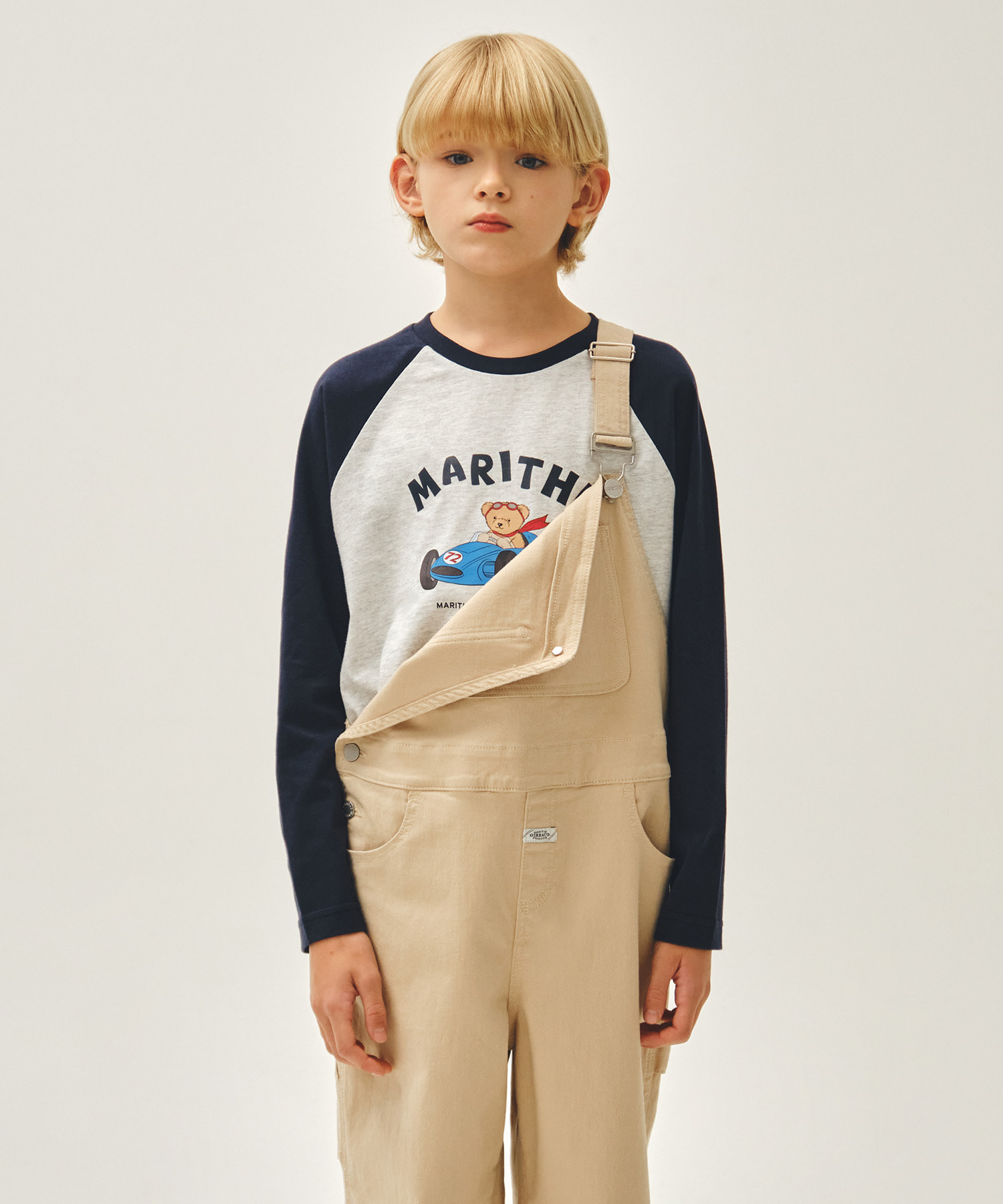 KIDS BEAR RAGLAN LONG SLEEVE TEE navy
