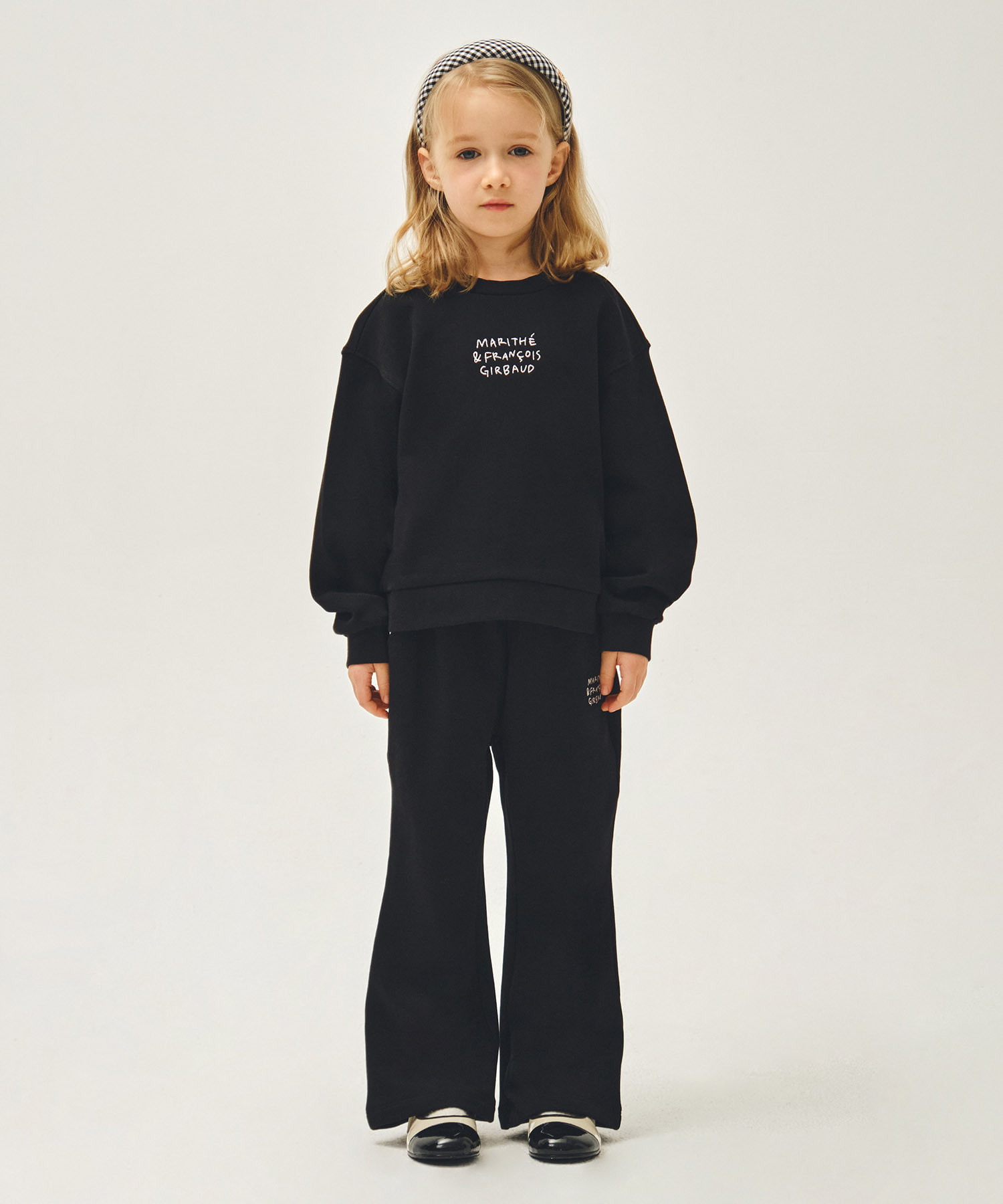 KIDS W BOOTS CUT CROP SWEAT SET-UP black