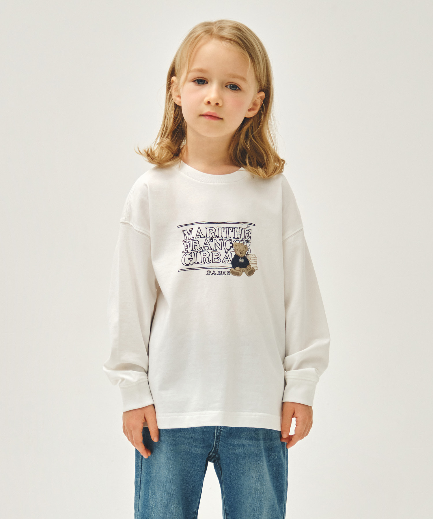 KIDS DOODLE CLASSIC LOGO LONG SLEEVE TEE white