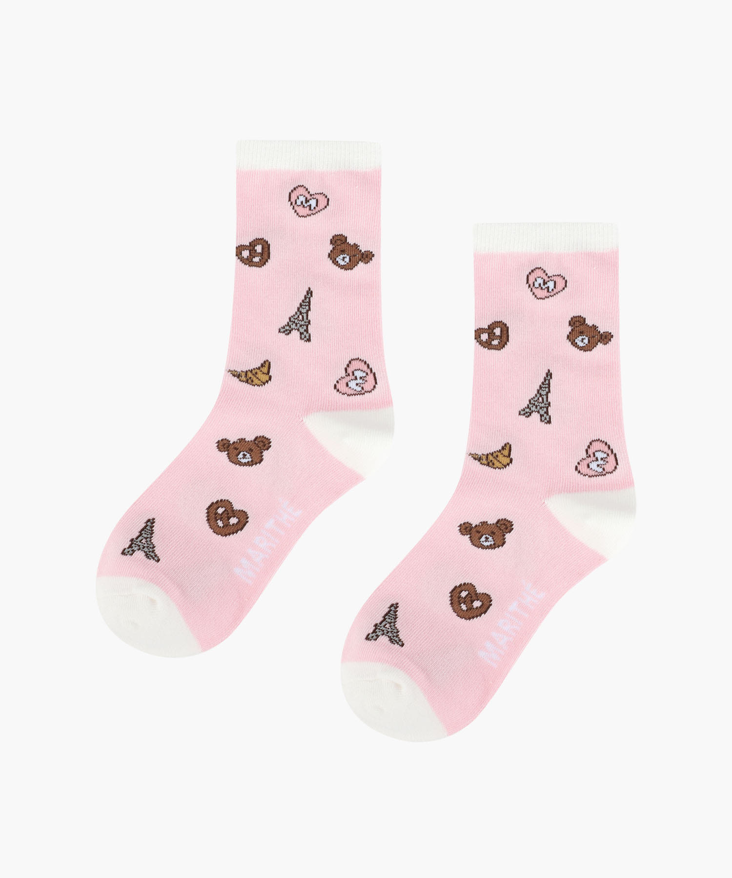 KIDS ALL OVER PATTERN SOCKS pink