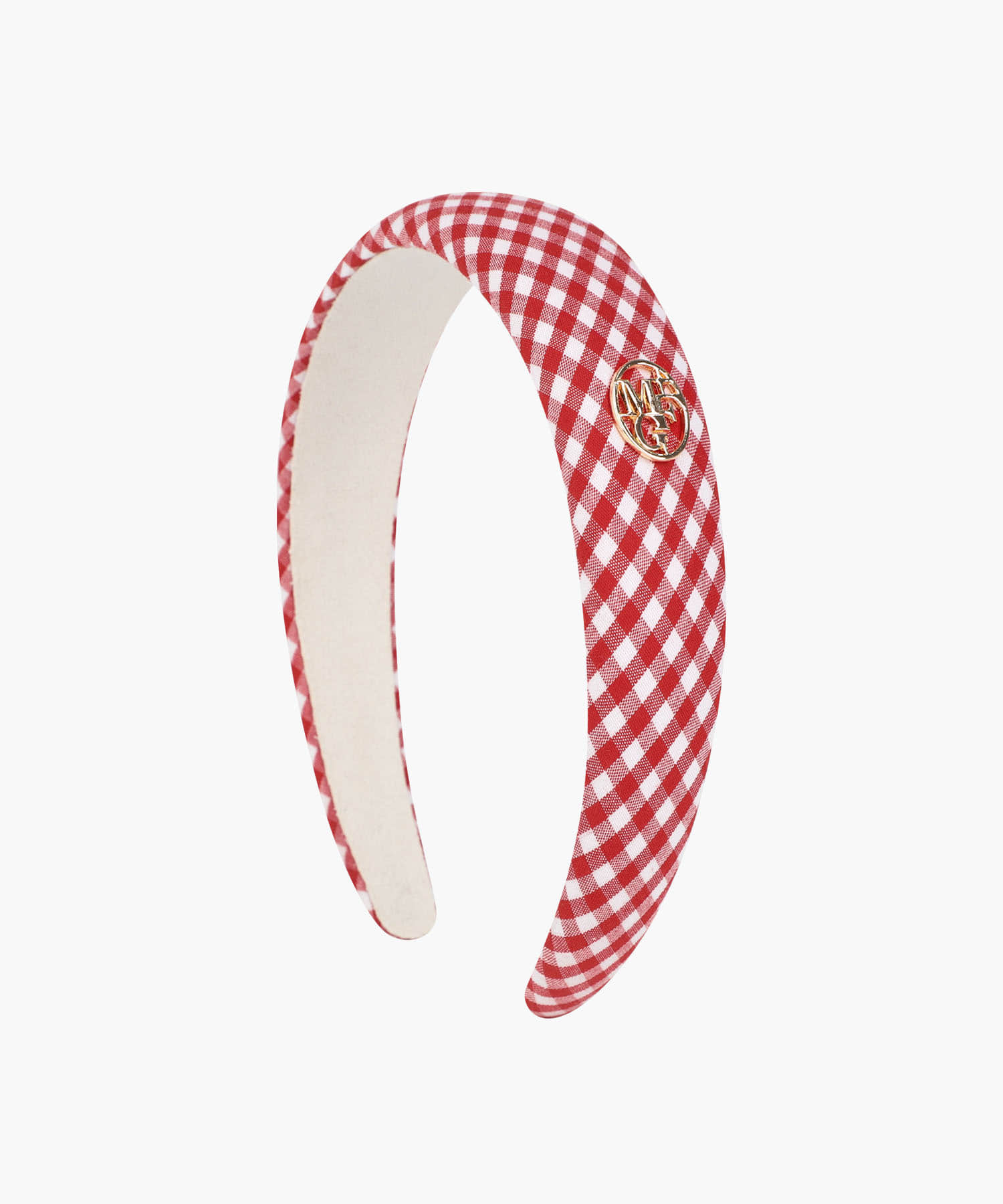 KIDS W METAL CIRCLE LOGO HAIR BAND red