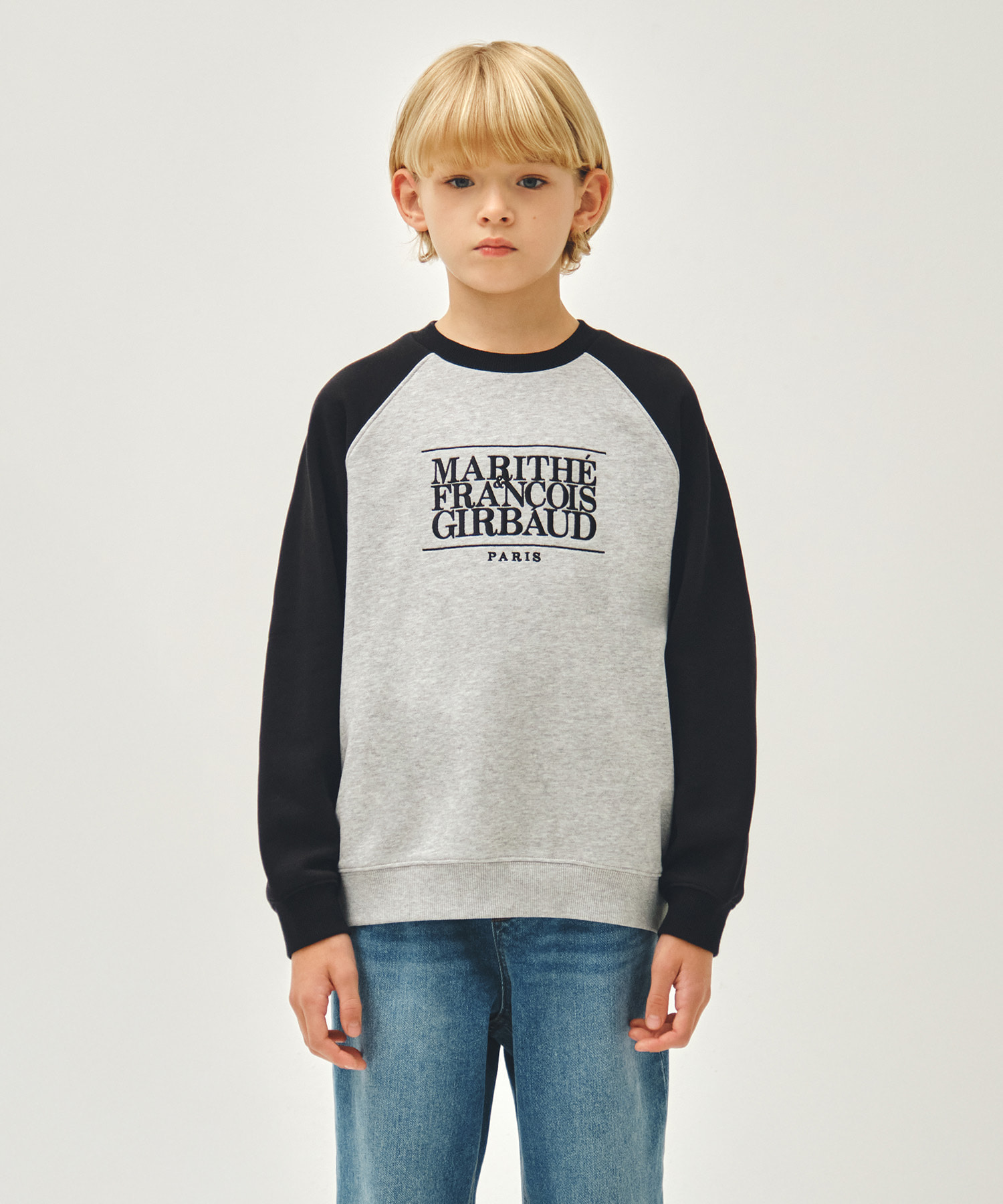 KIDS CLASSIC LOGO COLOR BLOCK RAGLAN SWEATSHIRT black