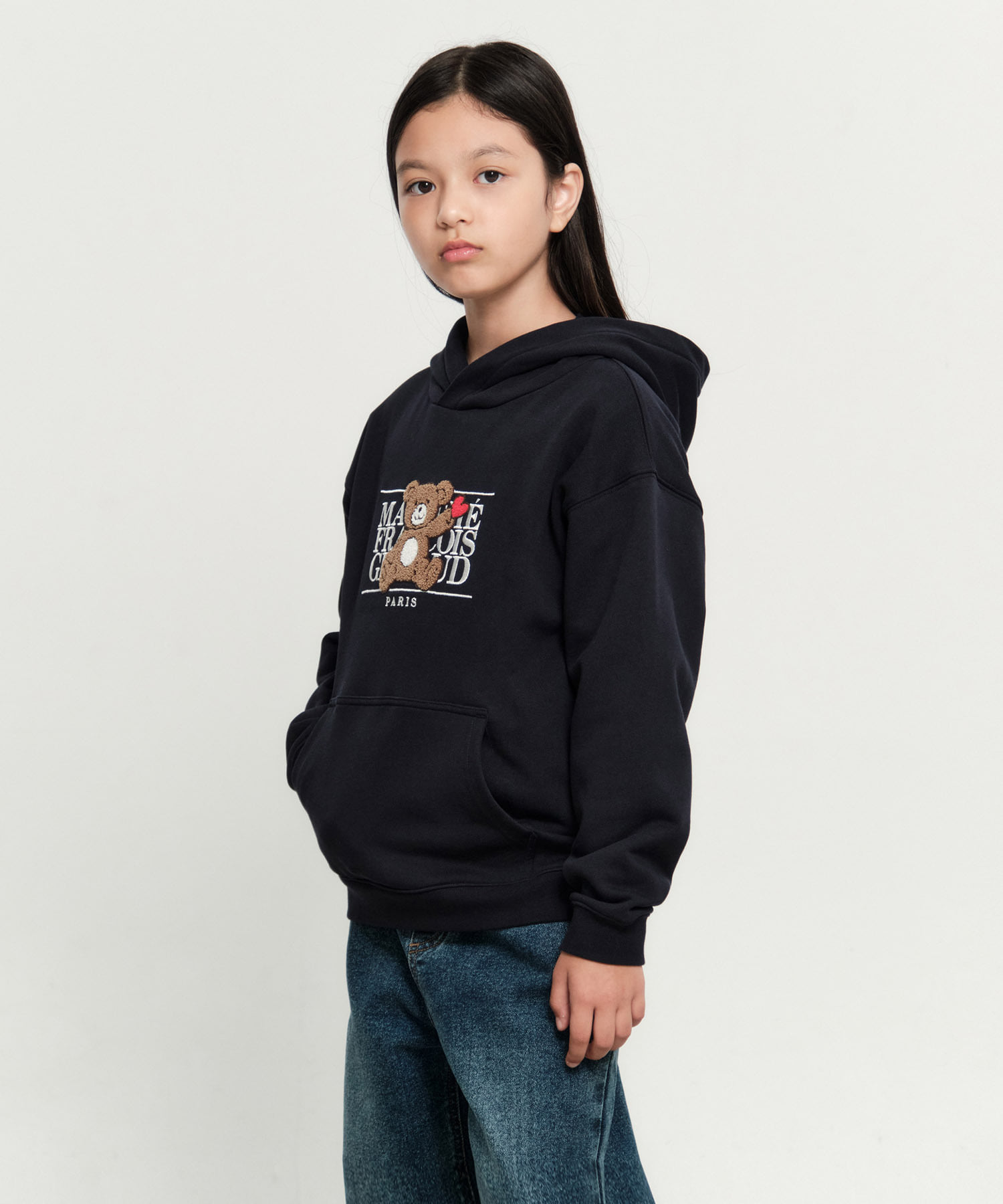 KIDS BEAR CLASSIC LOGO HOODIE navy