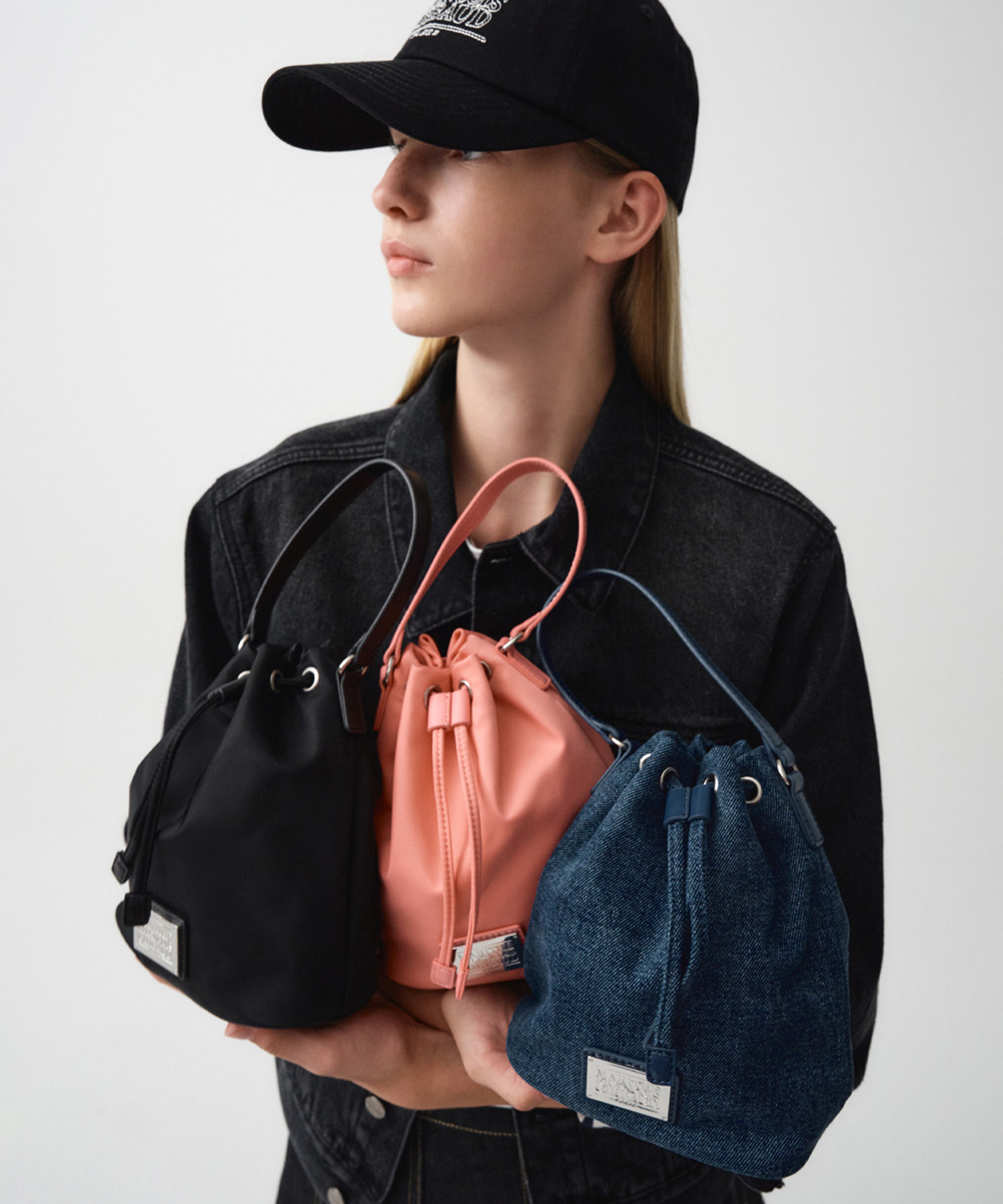 ♥MARITHE ♥CLASSIC LOGO BUCKET BAG CLASSIC LOGO MINI BUCKET BAG dark blue - MARITHÉ+FRANҪOIS