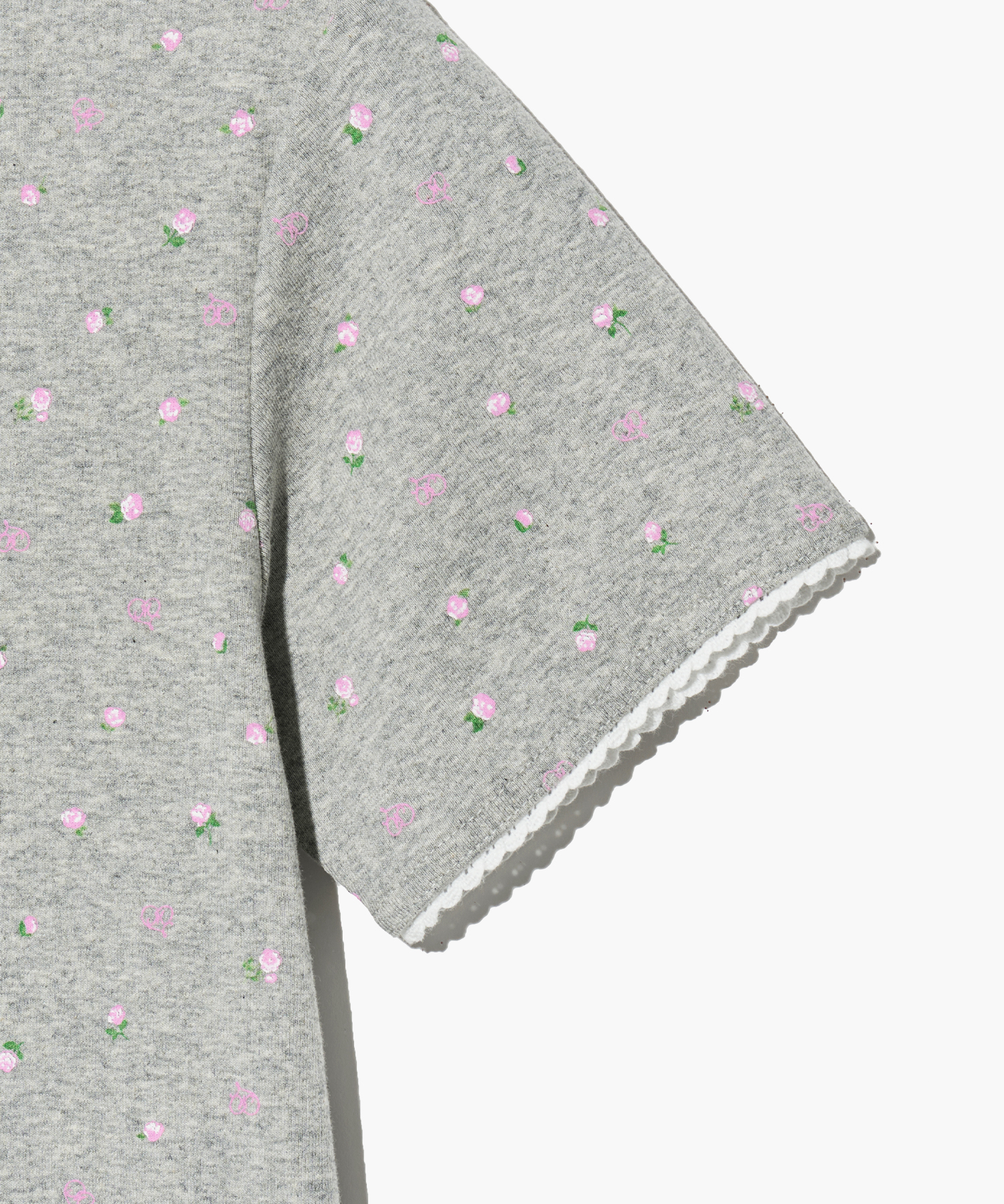 W FLOWER CARDIGAN TEE melange gray - MARITHÉ+FRANҪOIS GIRBAUD