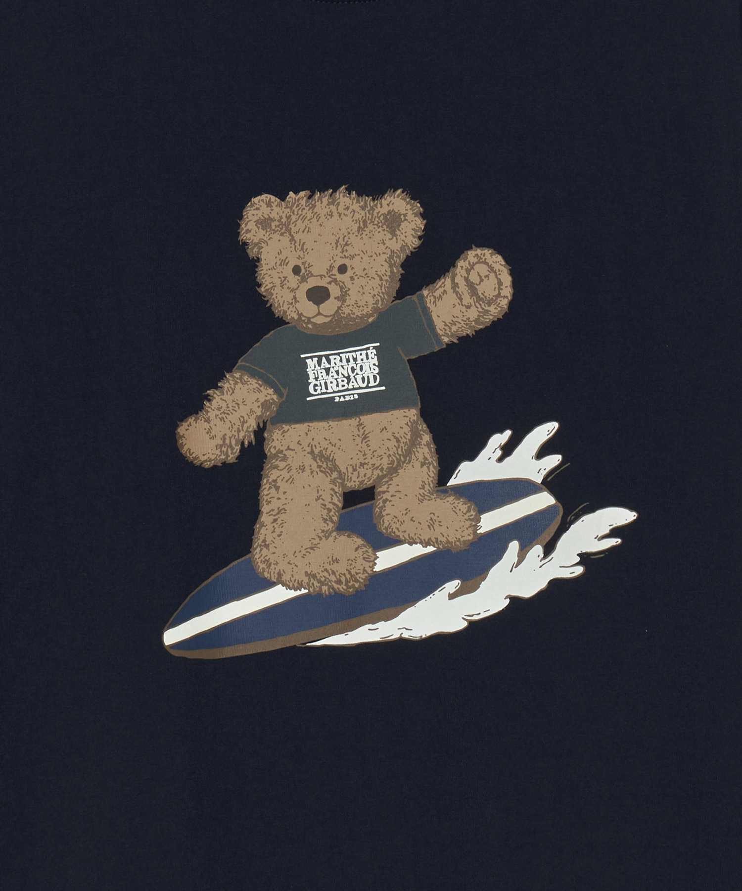 SURFING DOODLE BEAR TEE navy - MARITHÉ+FRANҪOIS GIRBAUD