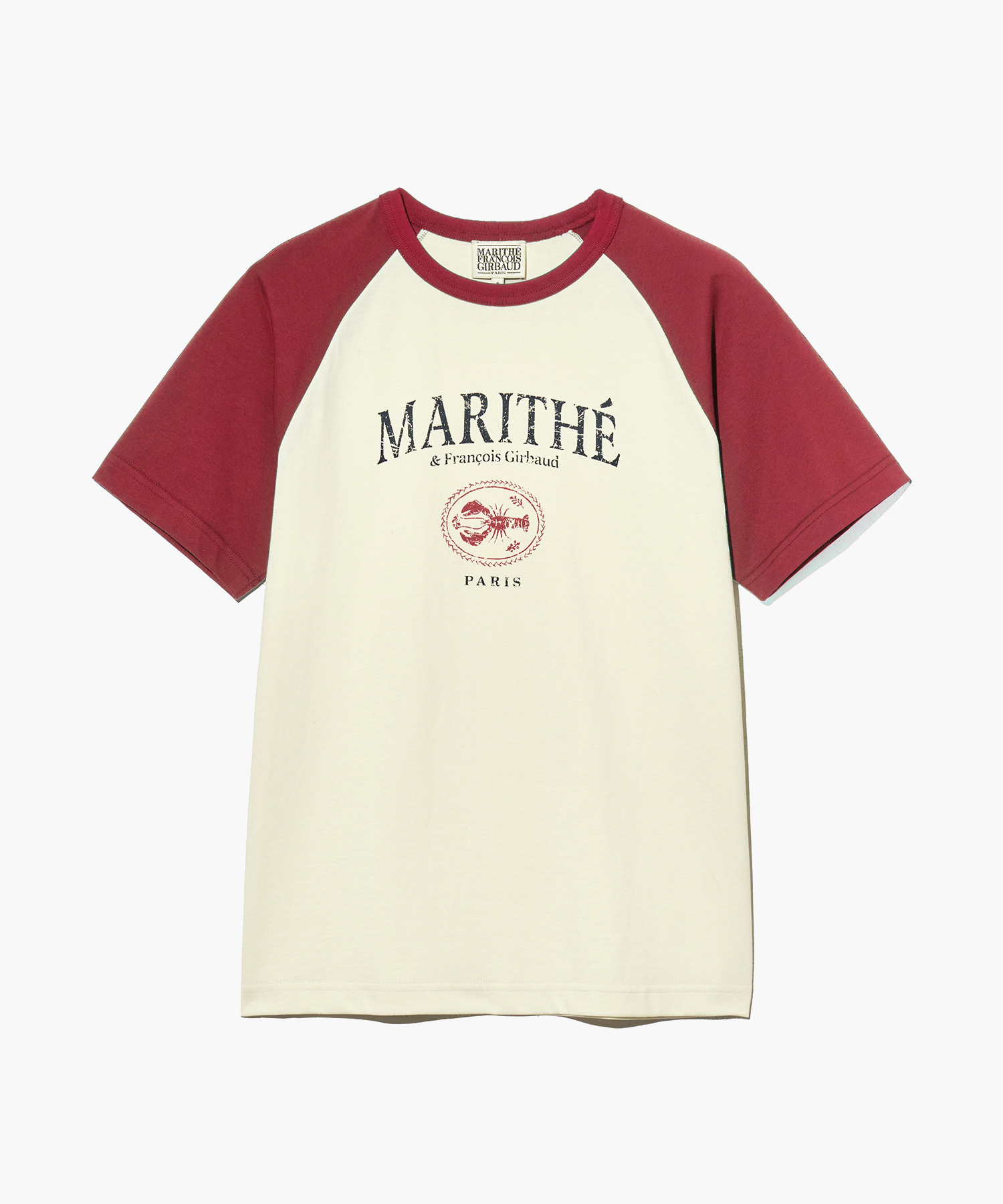 MARITHE◆AEROCOOL RAGLAN GRAPHIC TEE 韓国人気 AEROCOOL RAGLAN GRAPHIC TEE red - MARITHÉ+FRANҪOIS GIRBAUD